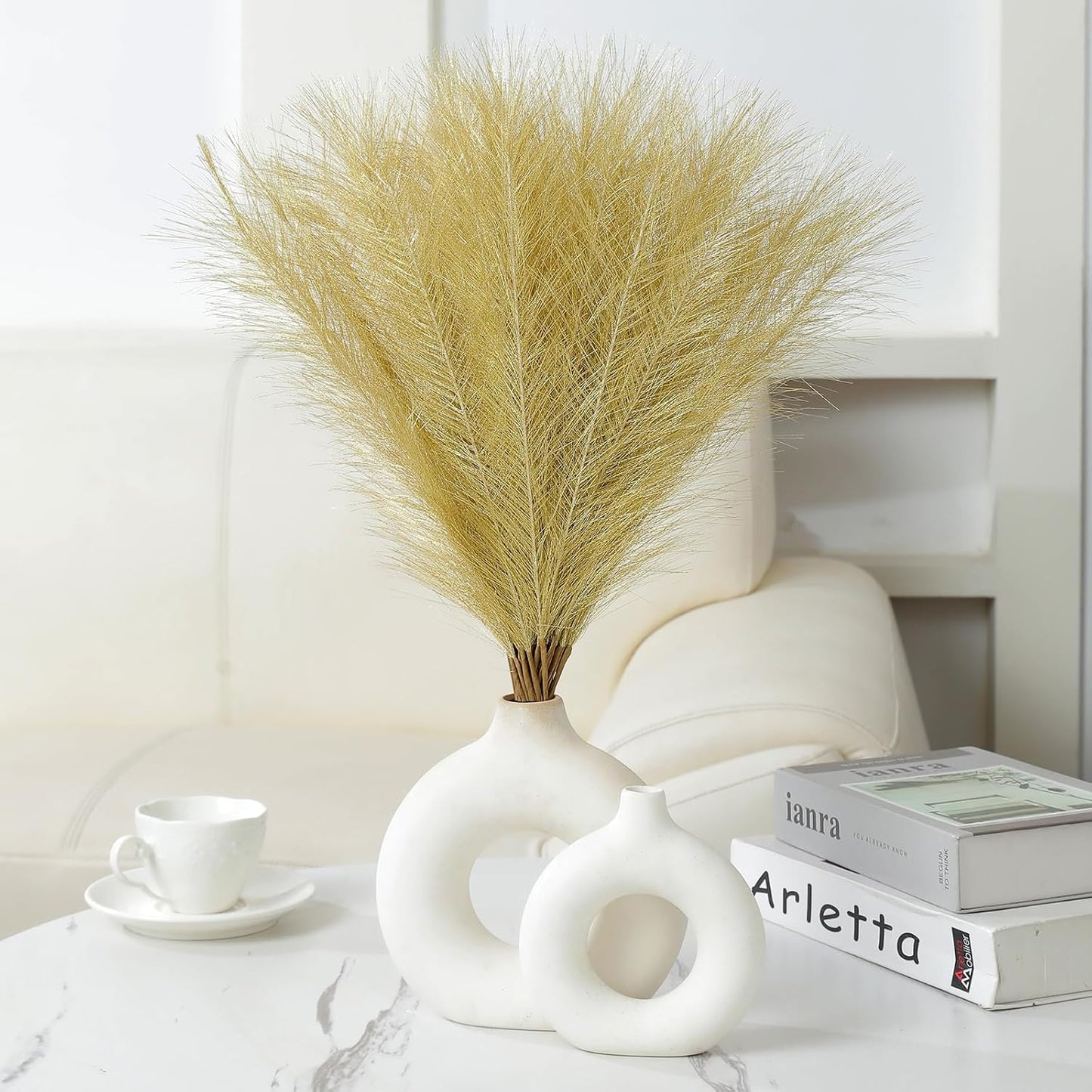 Artificial Pompas Grass Bulk Artificial Dried Flower Small / Gold / 17 Inch / 17.7 Inch / Set of 30