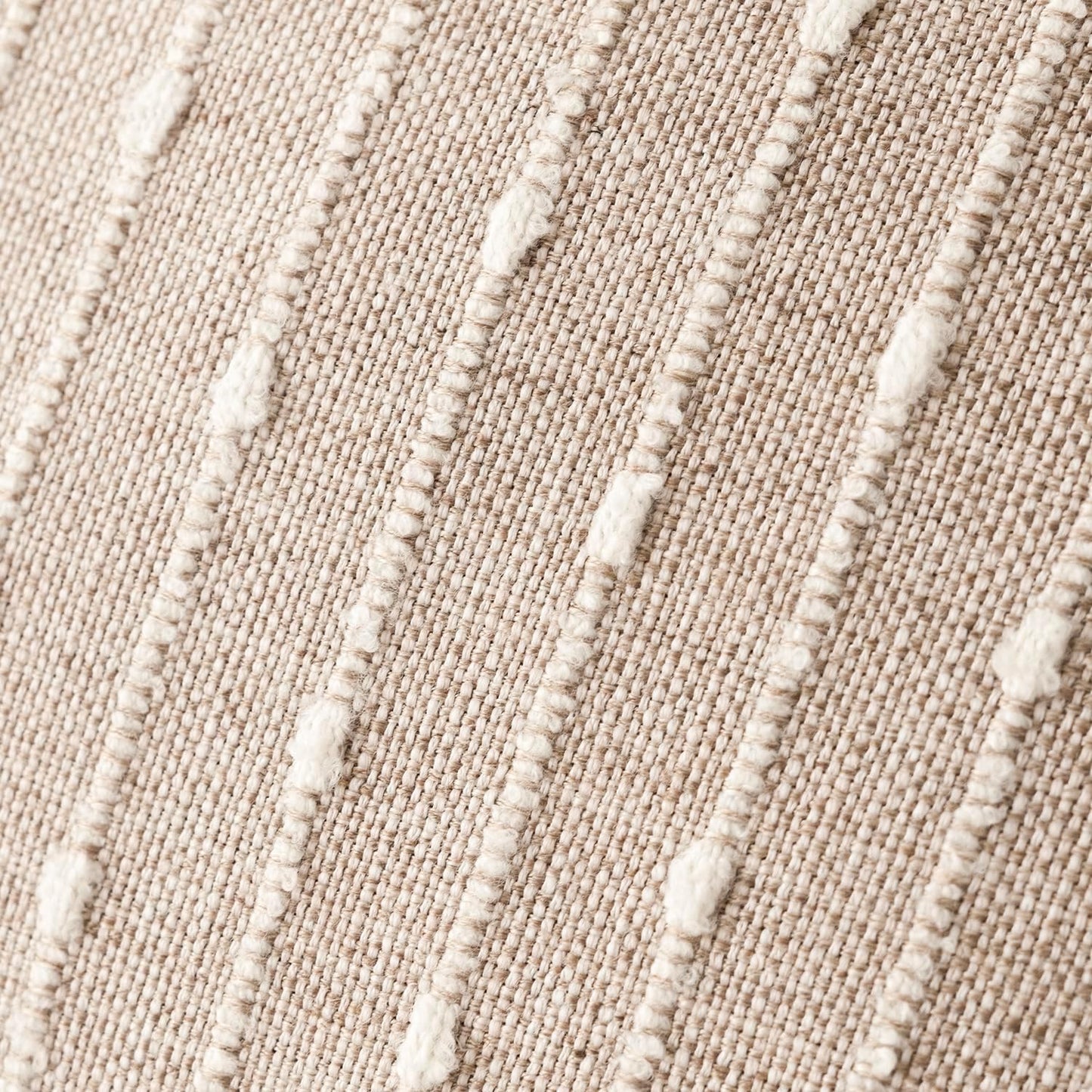 Decorative Jacquard Boucle Throw Pillow Covers Accent Textured / 18 x 18 / Natural Beige / Set of 2