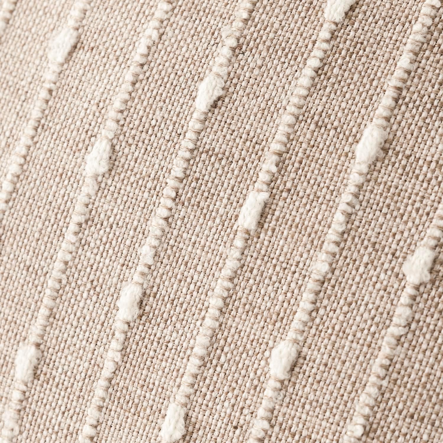 Decorative Jacquard Boucle Throw Pillow Covers Accent Textured / 18 x 18 / Natural Beige / Set of 2