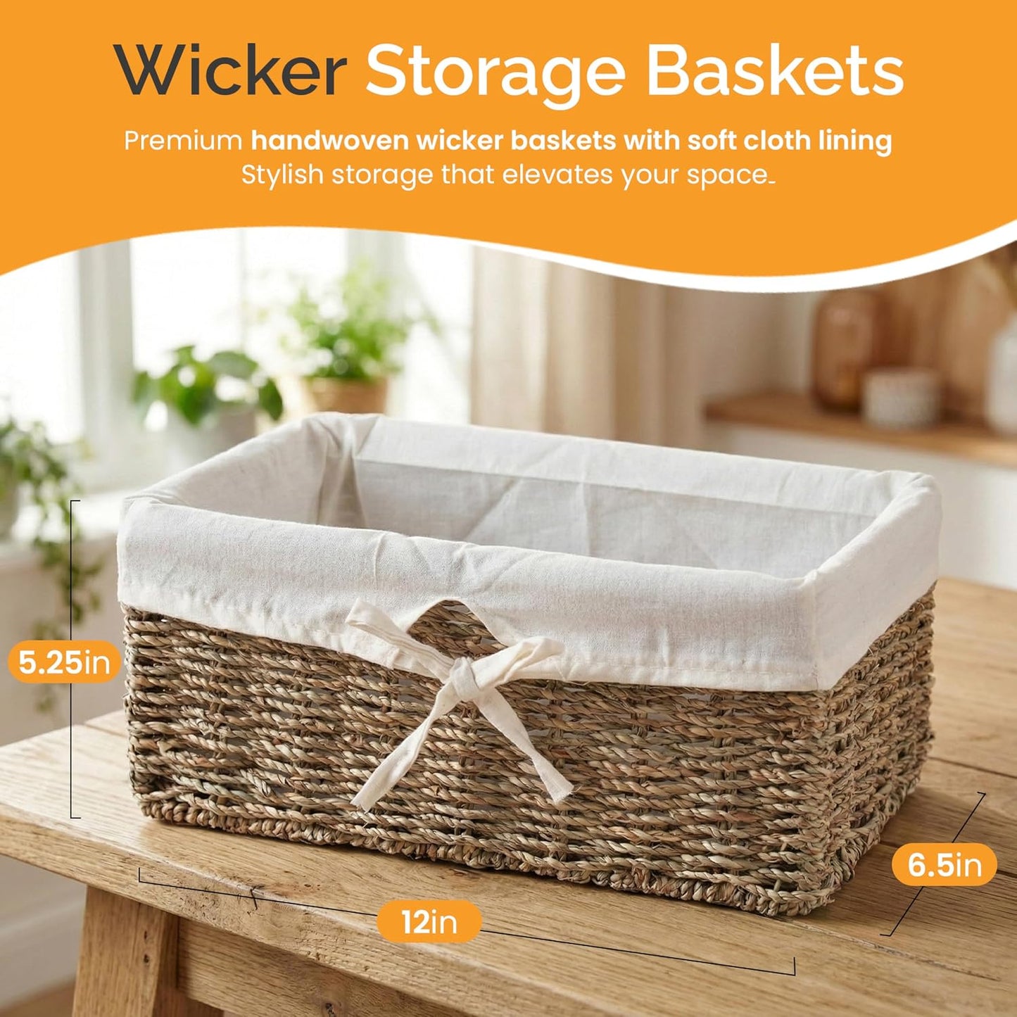 Wicker Basket / Wicker Basket for Gifts / White
