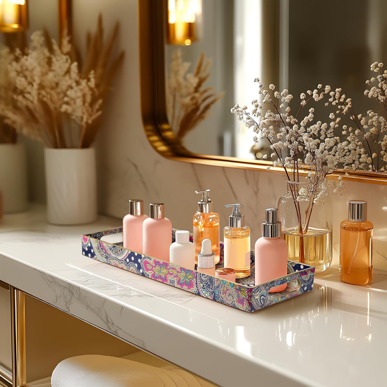 Decorative Trays / Plastic Vanity Tray / Bohemian-2