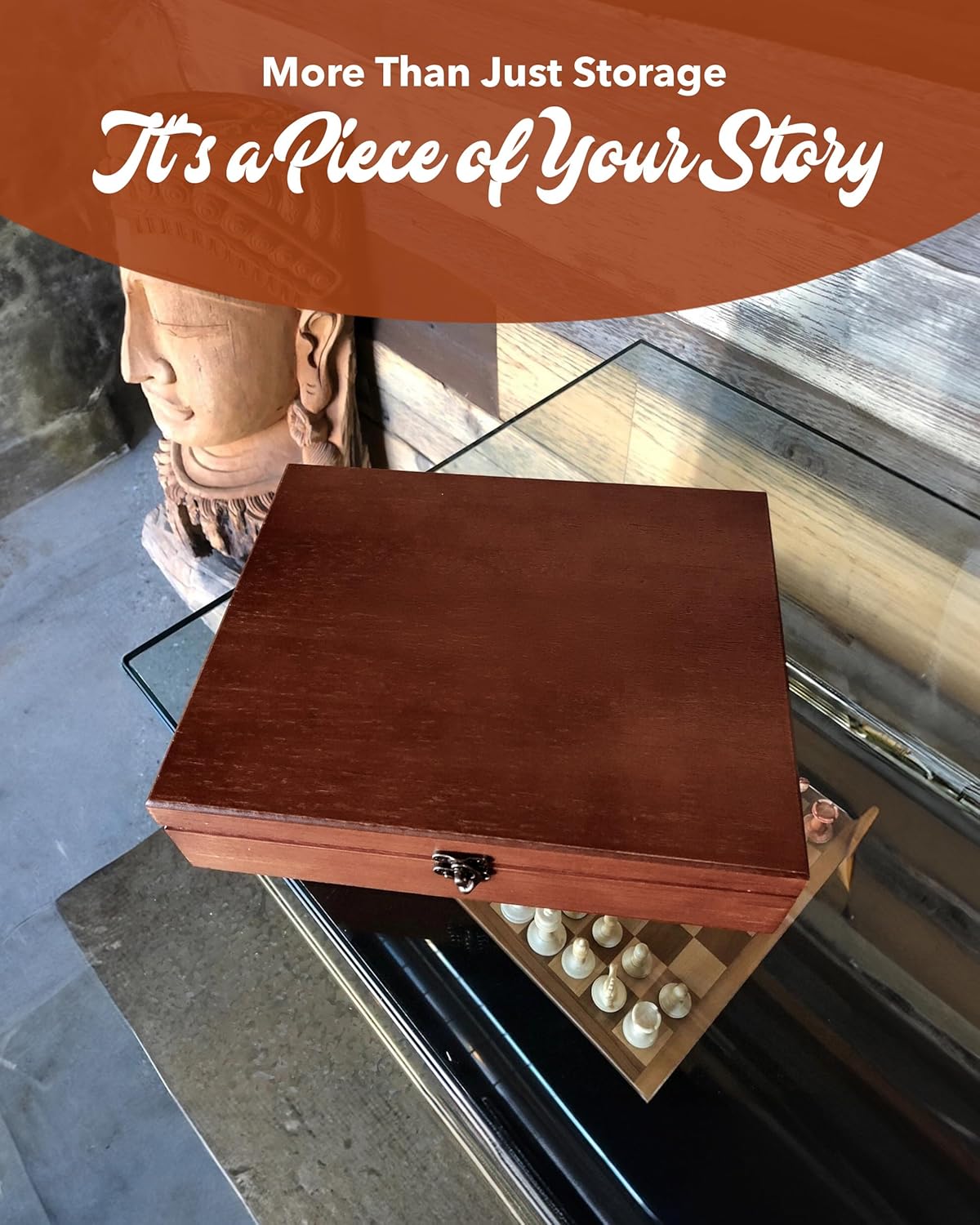 Old World Wooden Box / Walnut Finish
