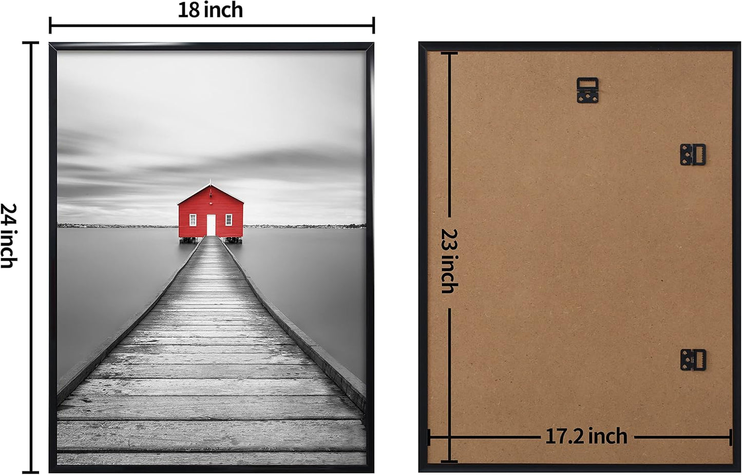 ELSKER&HOME 18x24 Poster Frame 3 Pack, Black | 18 x 24 Picture Frame for Horizontal or Vertical Wall Mounting, Sturdy