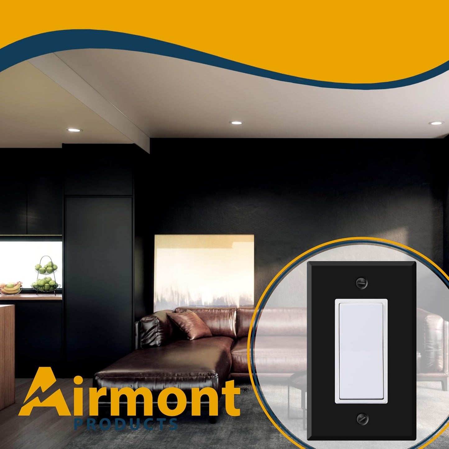 (10 Pack) Black Metal Rocker Switch Wall Plate, Black Outlet Cover, 1-Gang Standard Size, 4.5" x 2.76", Matte Black