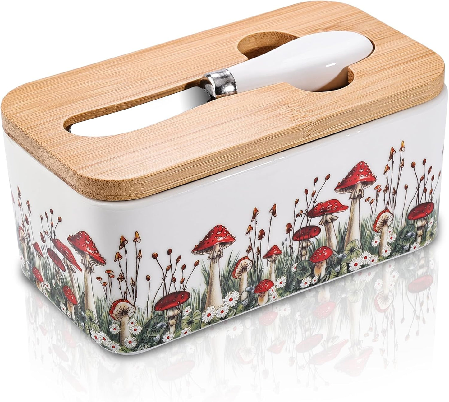 Ceramic Mushroom Butter Dish