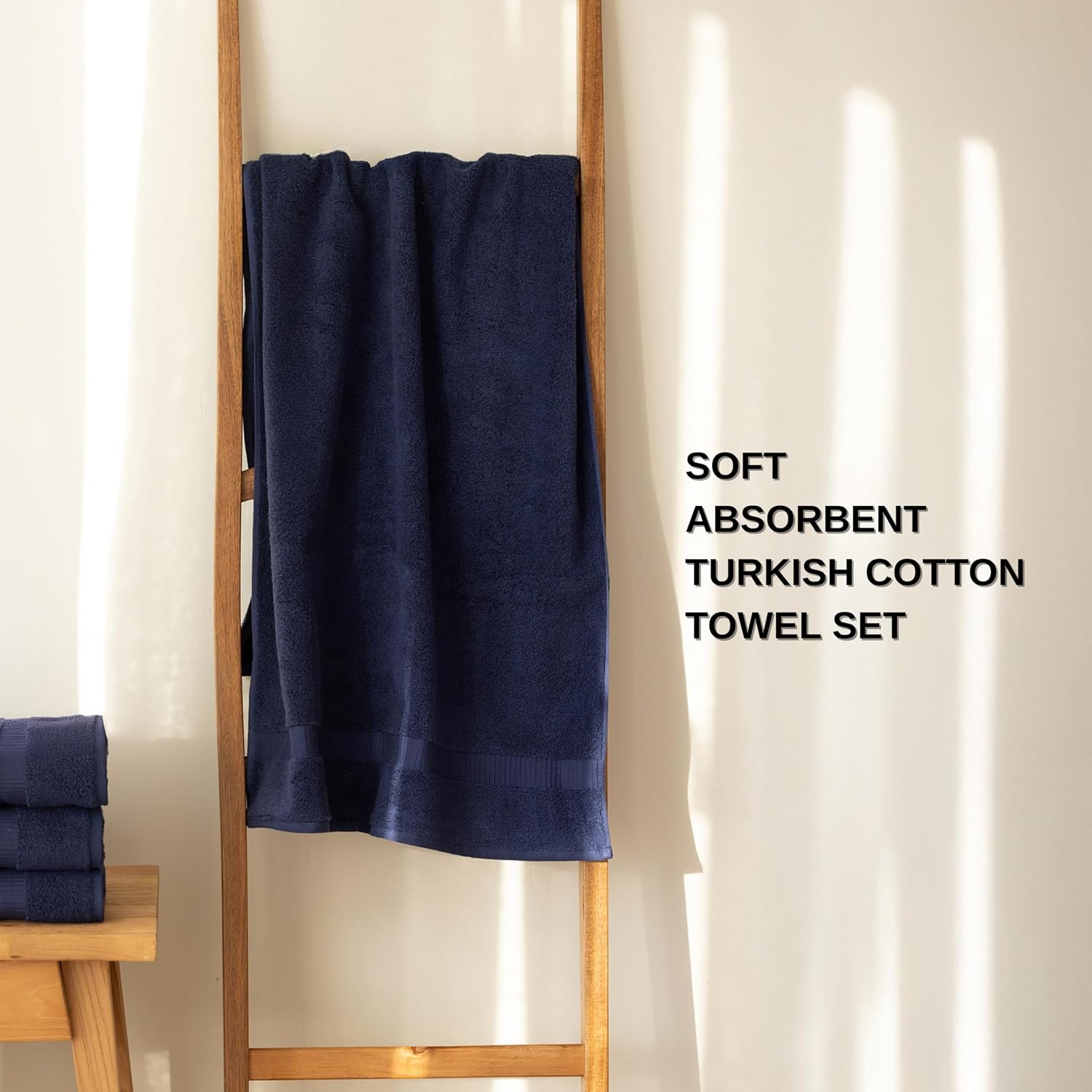 SALBAKOS - Luxury 6 Piece Towel Set, 100% Turkish Cotton, Quick Drying, Highly Absorbent & Comfy, Includes 2 Bath