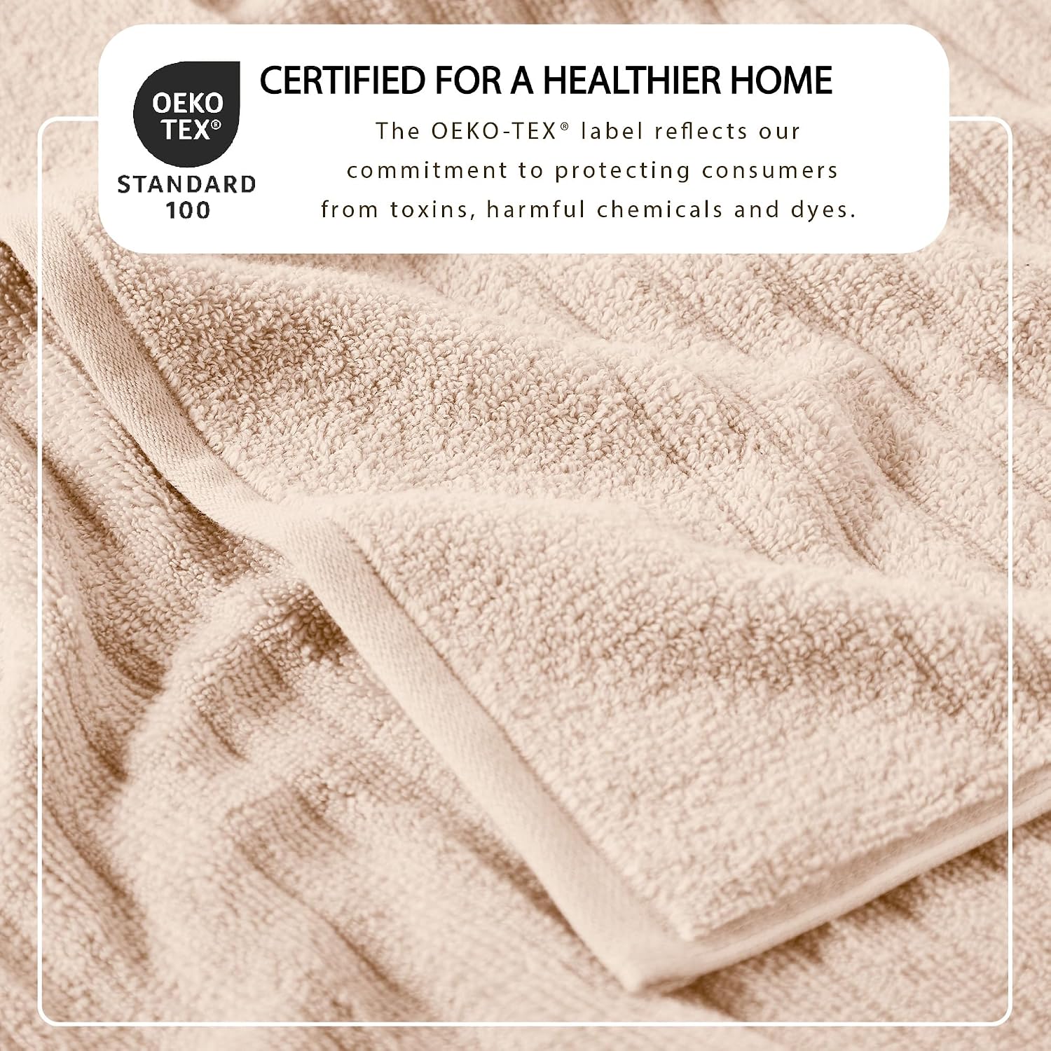 Great Bay Home Bath Towel Set - 100% Cotton 6 Piece Towel Set - Absorbent & Quick-Dry Towels for Bathroom (Pink Sand)