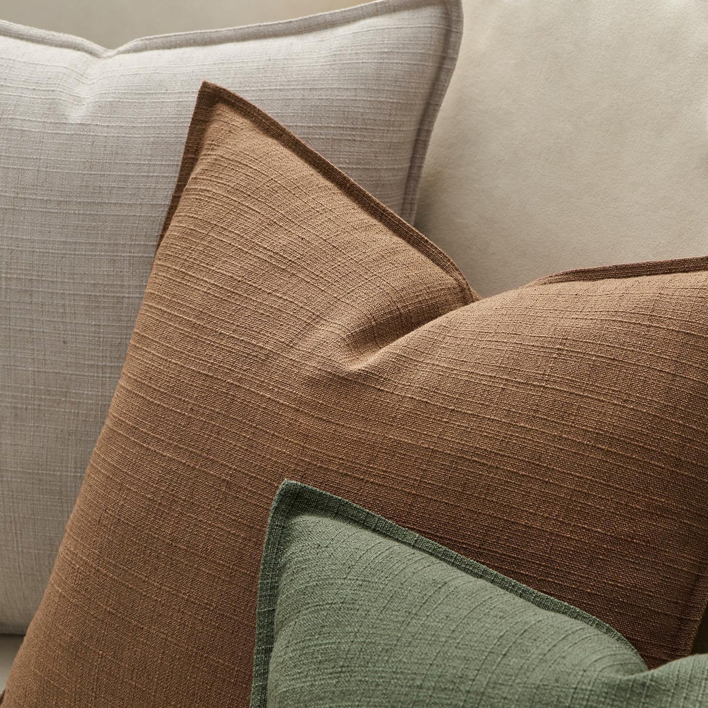 Brown Decorative Pillow Covers / 18 x 18 / Brown Sugar / Set of 2