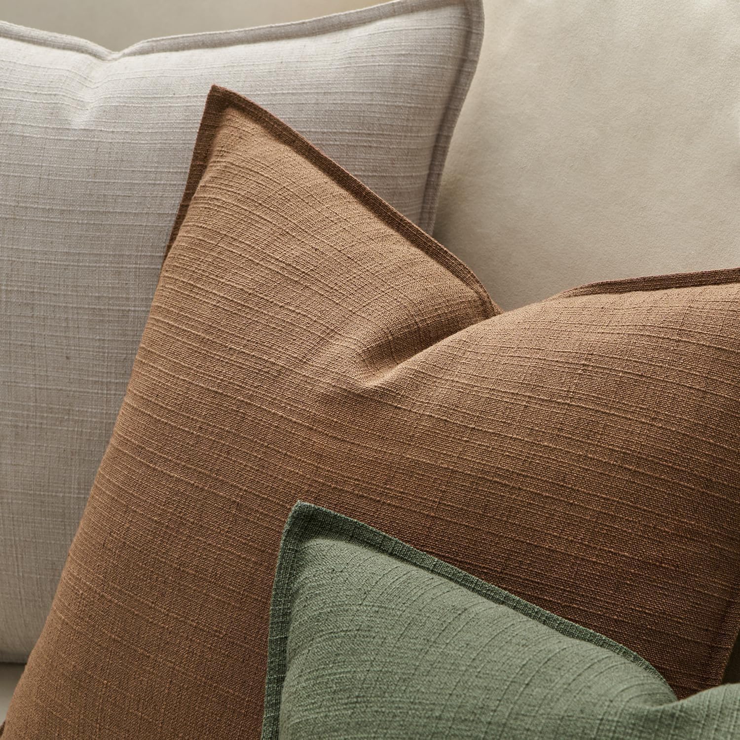 Brown Decorative Pillow Covers / 18 x 18 / Brown Sugar / Set of 2
