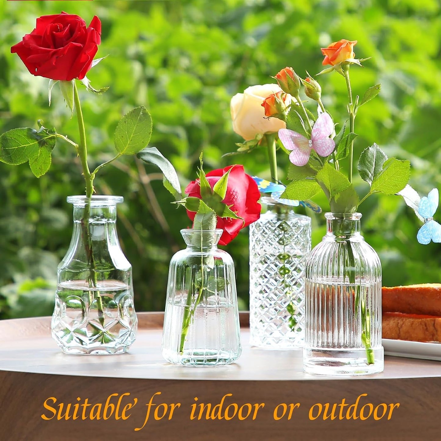 Glass Bud Vases in Bulk Pcs / Clear / Set of 30