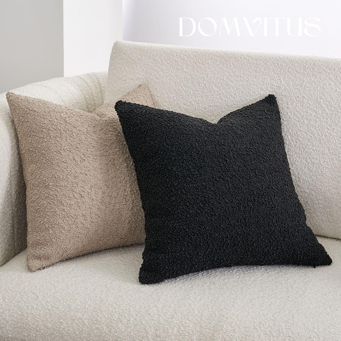 Boucle Pillow Covers / Black / 20 x 20