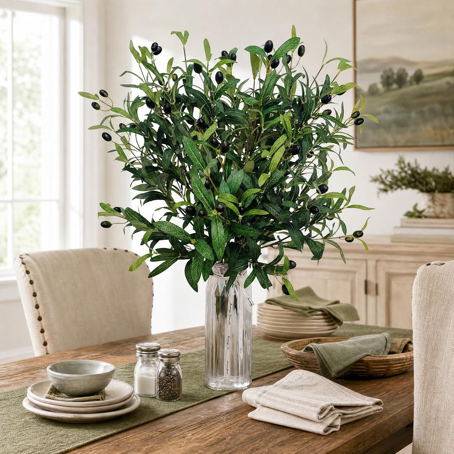 Artificial Olive Branches / 12 Fork 29 In / 29 Inch / Set of 6