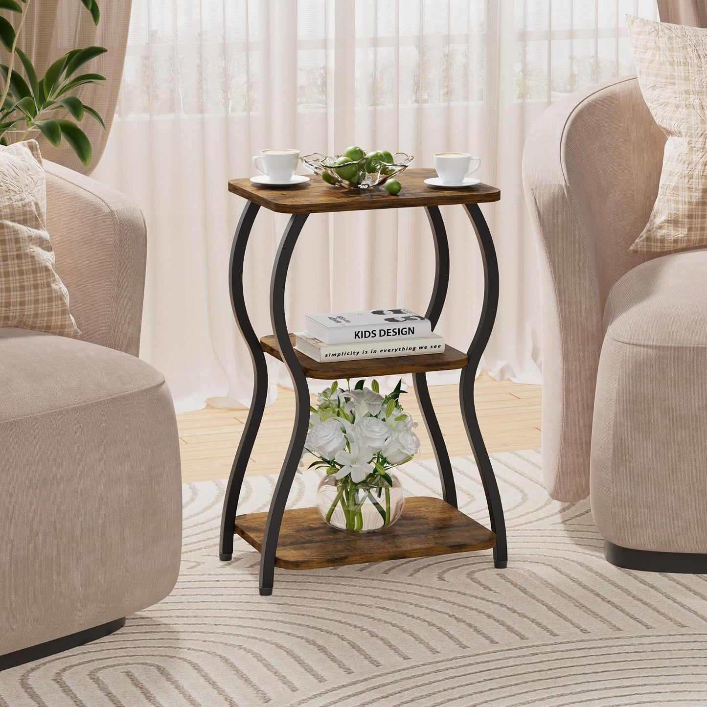 Small End Table for Small Spaces / Rustic Brown