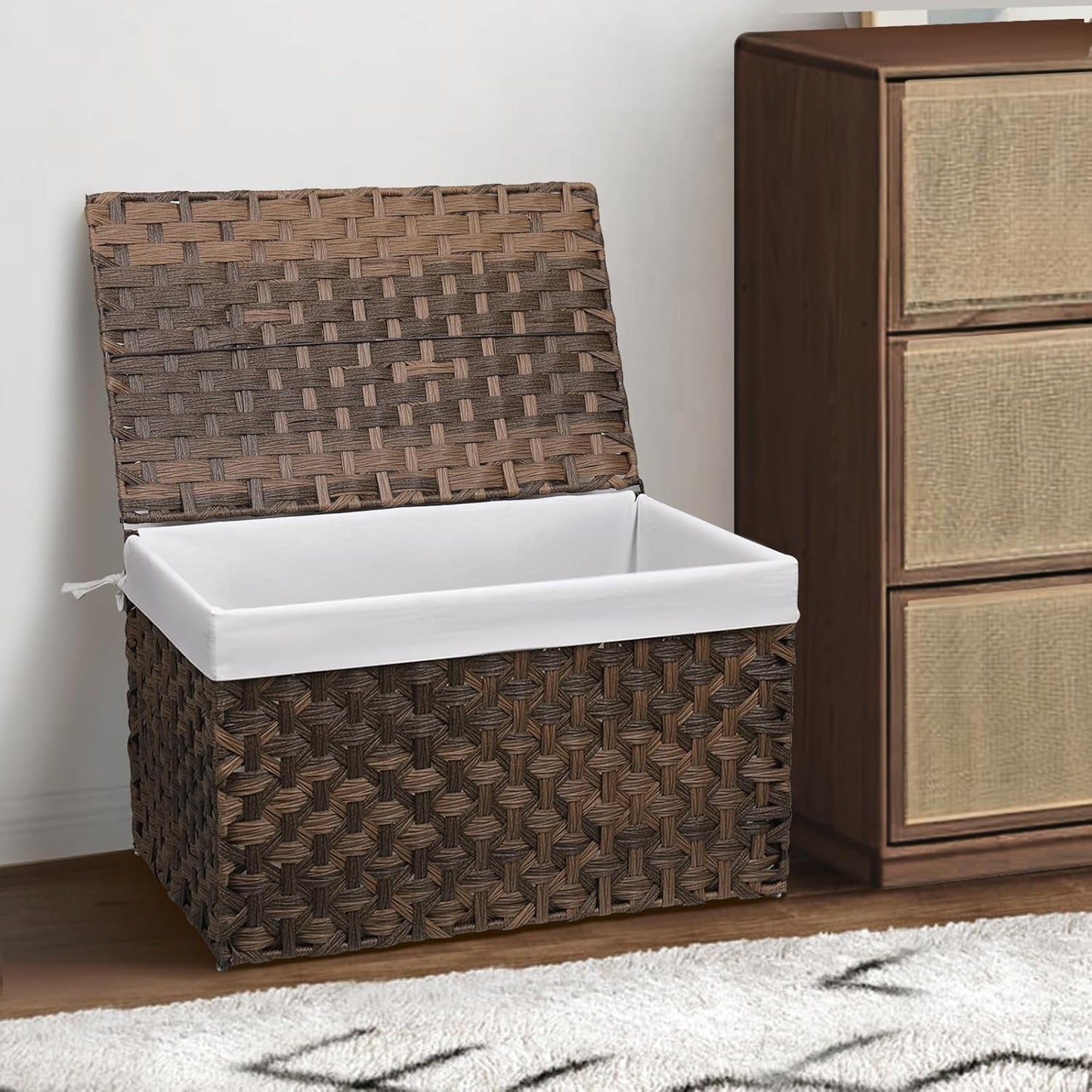Woven Storage Bin / 13.4 x 21.9 x 13.4 / 65l: Inches / Brown