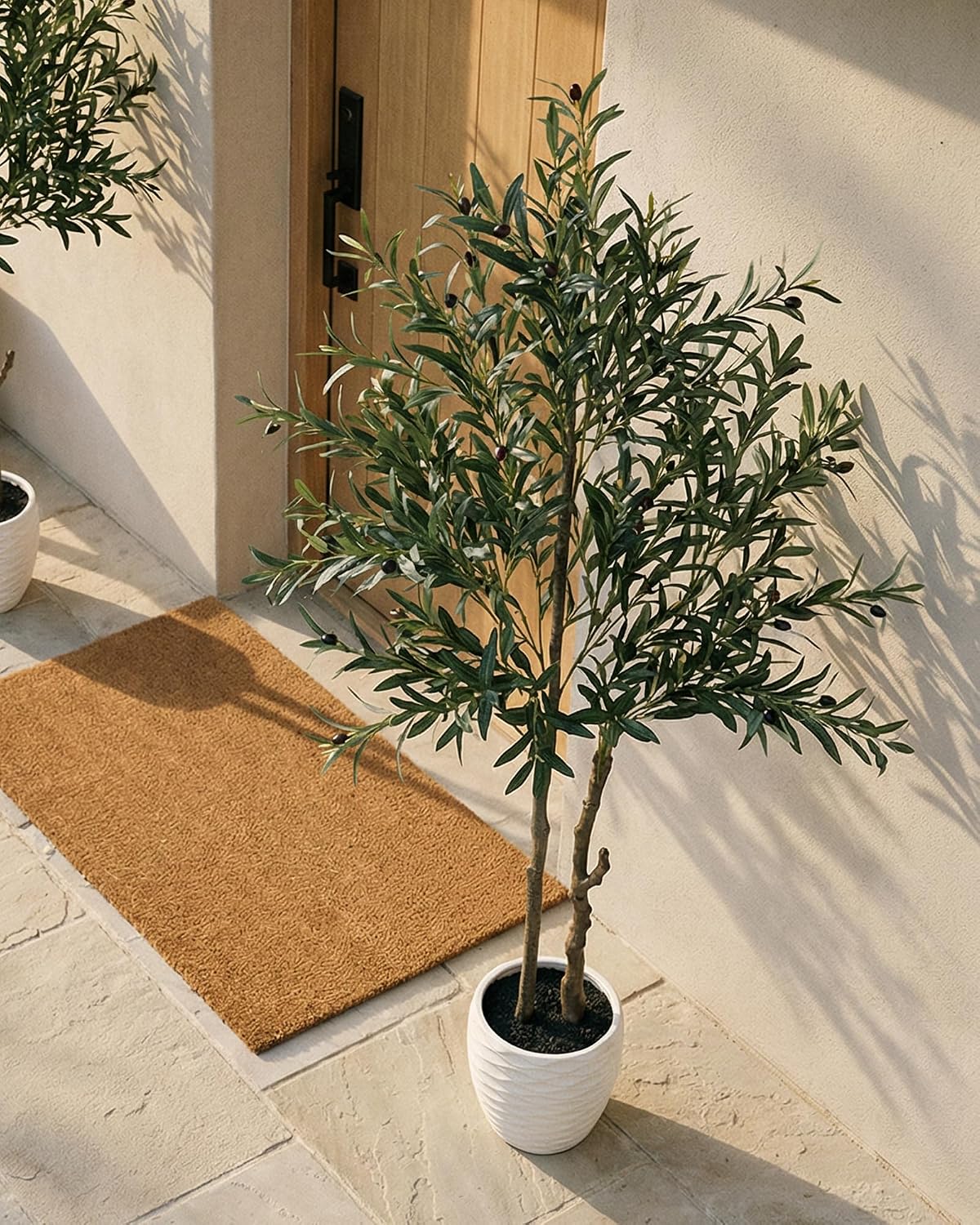Fake Olive Tree Floor Plant / Matte Beige / 5.2 Inch