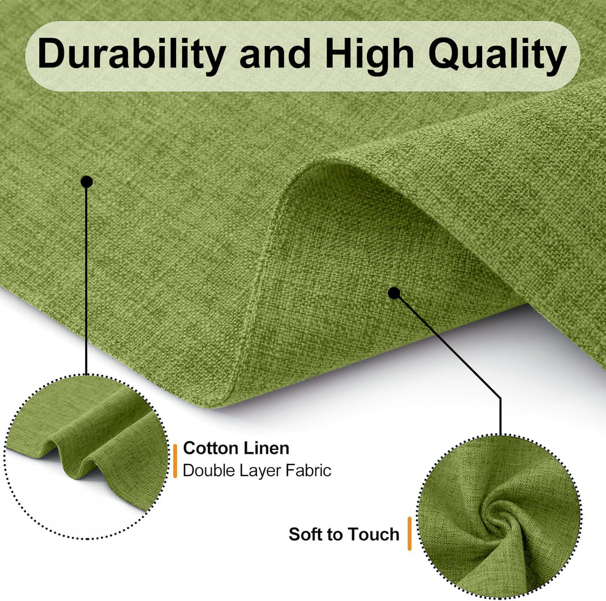 Homaxy Cloths Placemats for Dining Table Set of 6, 13" x 19", Grass Green | Heat Resistant, Washable, Cotton Linen