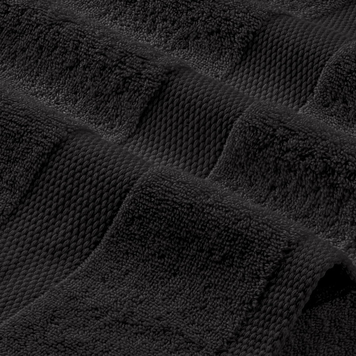 White Classic Wealuxe Black Bath Towels 24x50 Inch, Cotton Towel Set for Bathroom, Hotel, Gym, Spa, Soft Extra