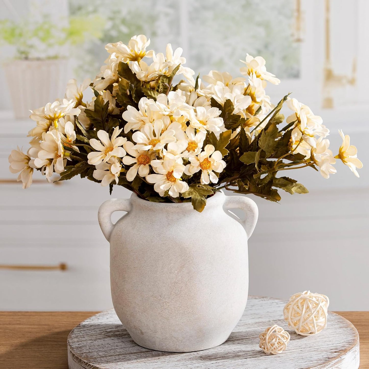 Farmhouse Rustic Table Vases / 6" Rustic / White / 6 Inch