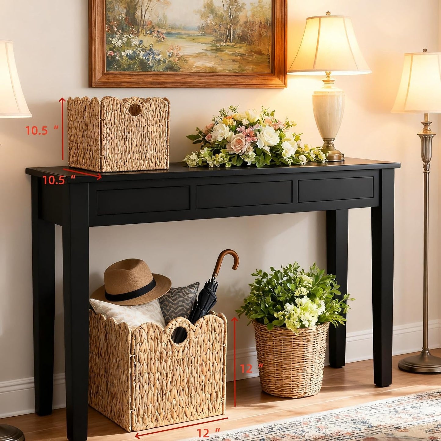 Scalloped Wicker Storage Cubes Basket / Light Beige / 12 x 12 x 12 / In&4-pack / Set of 4