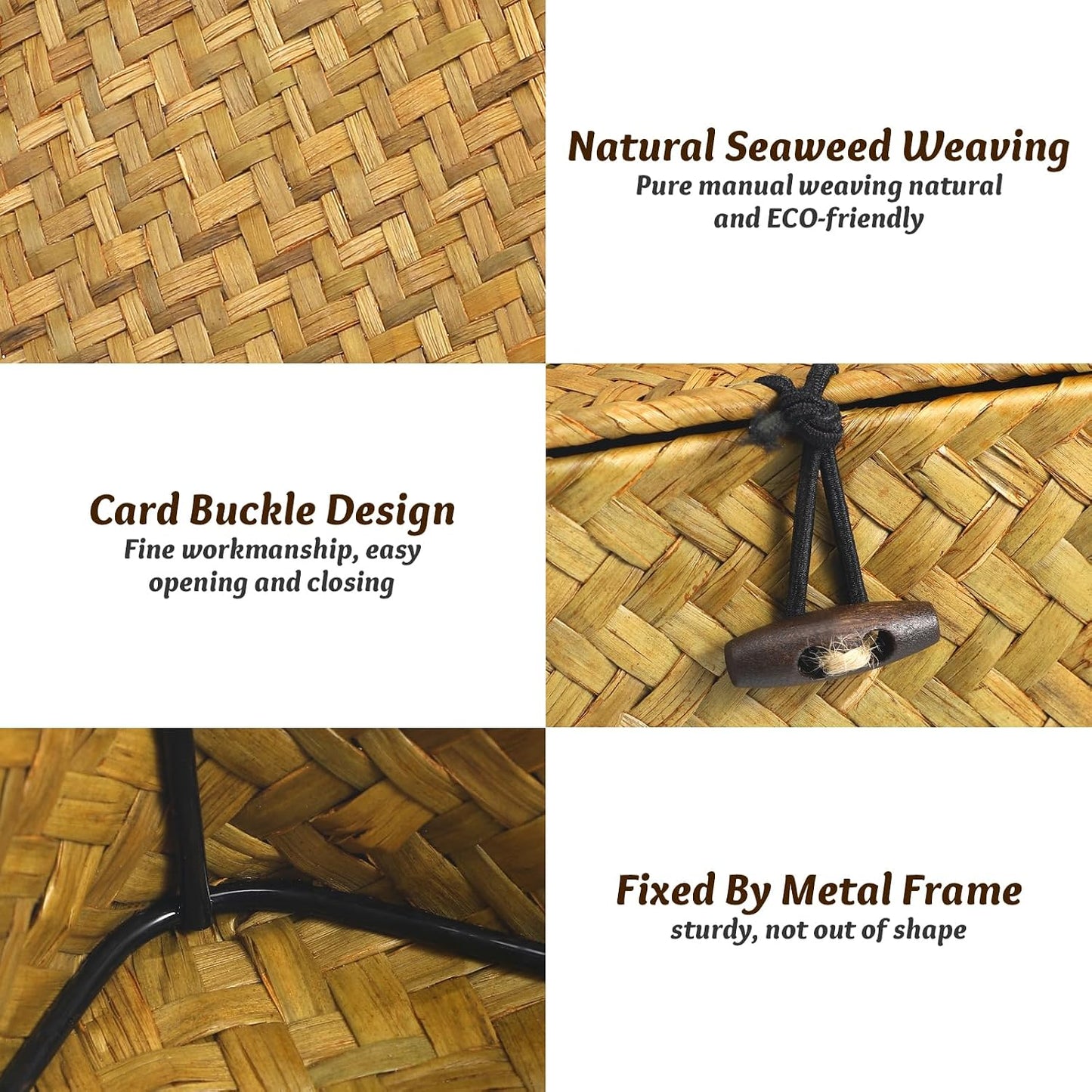 Seagrass Storage Woven Basket Straw Desktop Rattan Hand- Woven Storage Basket / 23 x 13 x 8 / S: CM
