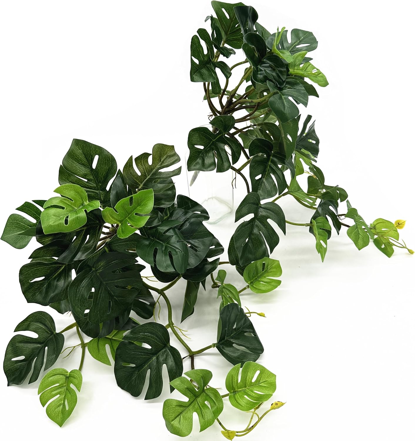 Fake Plants Hanging Small Faux Potted Ivy Vine Artificial Monstera Mini / Monstera Plant - Green