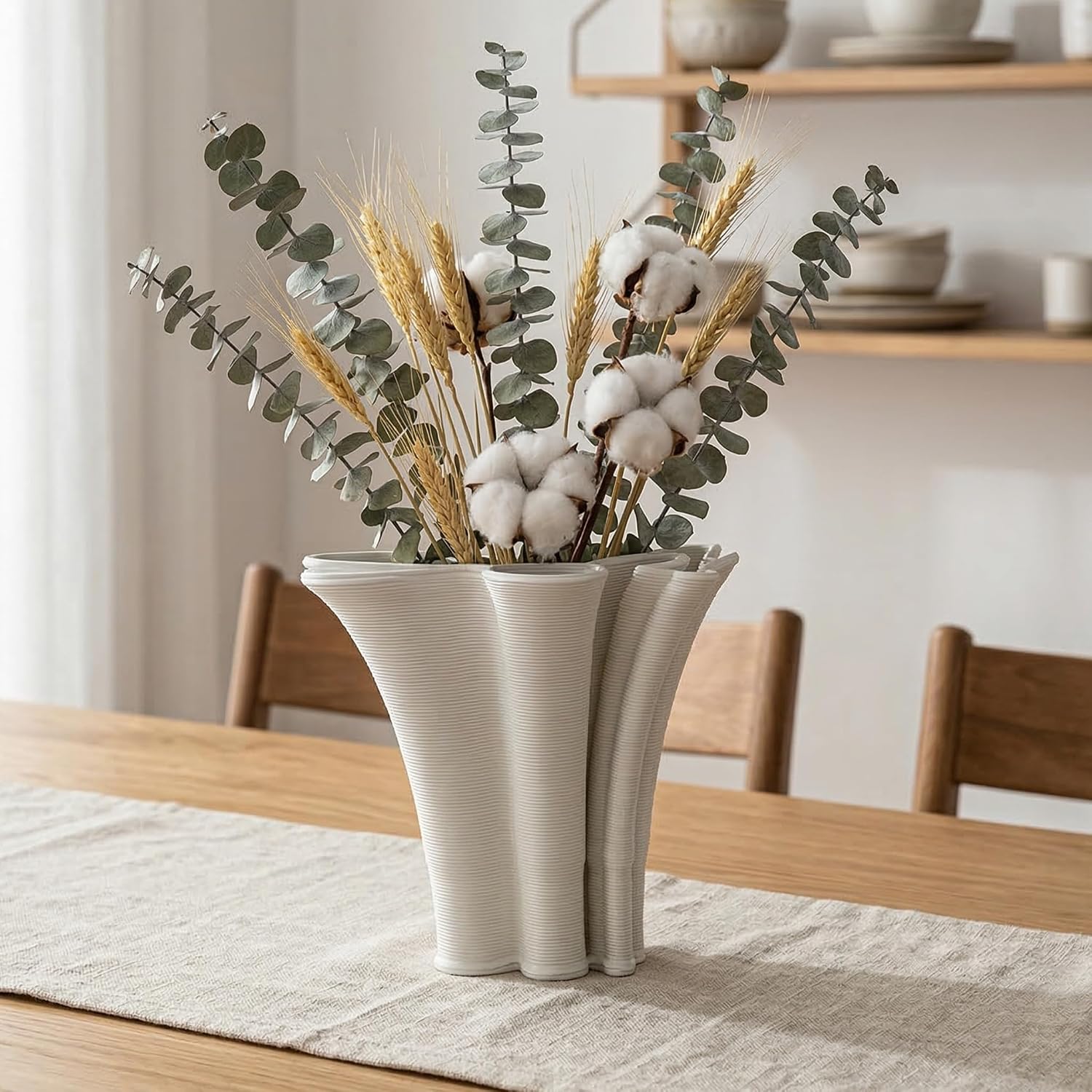 White Ceramic Vase / White-b, 5.9 Inch