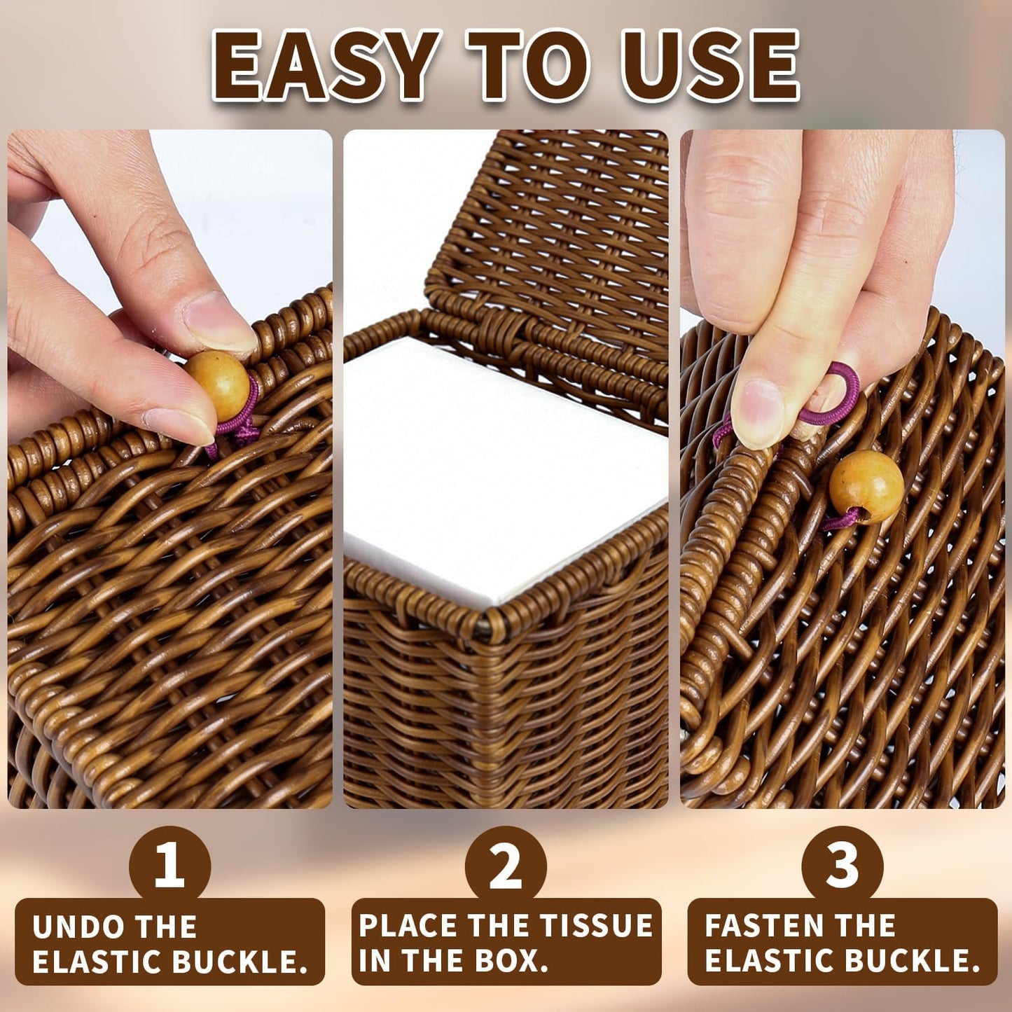 Woven Decorative Box Holders / Natural / Set of 2