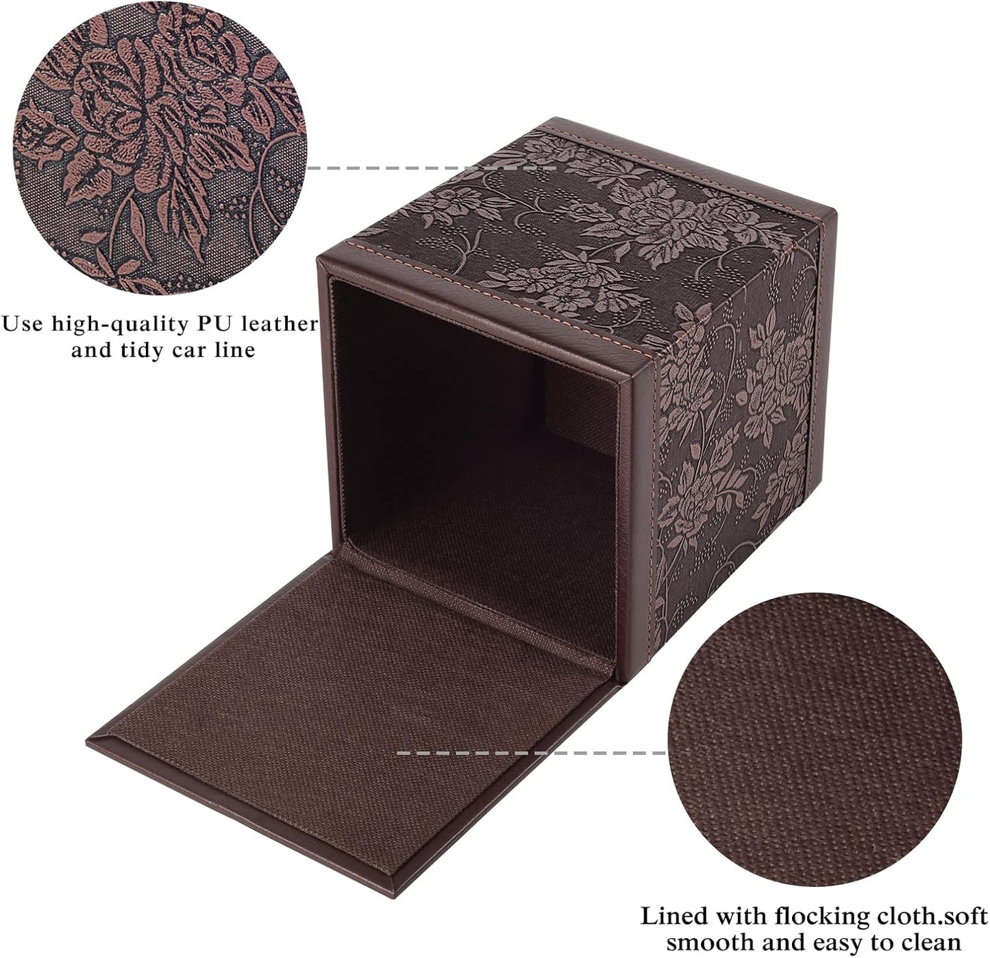 Modern Leather Tissue Box Holder for Napkin Facial Paper Organizer Bottom / Square Tissue Box-retro