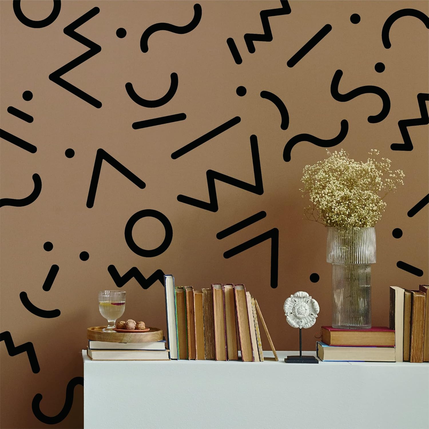 Geometric Line Vinyl Wall Decals / Memphis Group / Black
