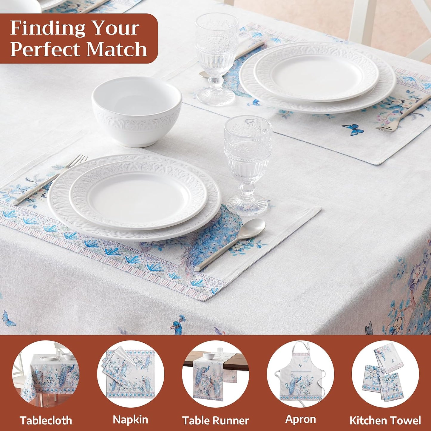 Maison d' Hermine Placemats Set of 4 Reusable 100% Combed Cotton (13"x19") | Cloth Place Mats Washable Table Mats for