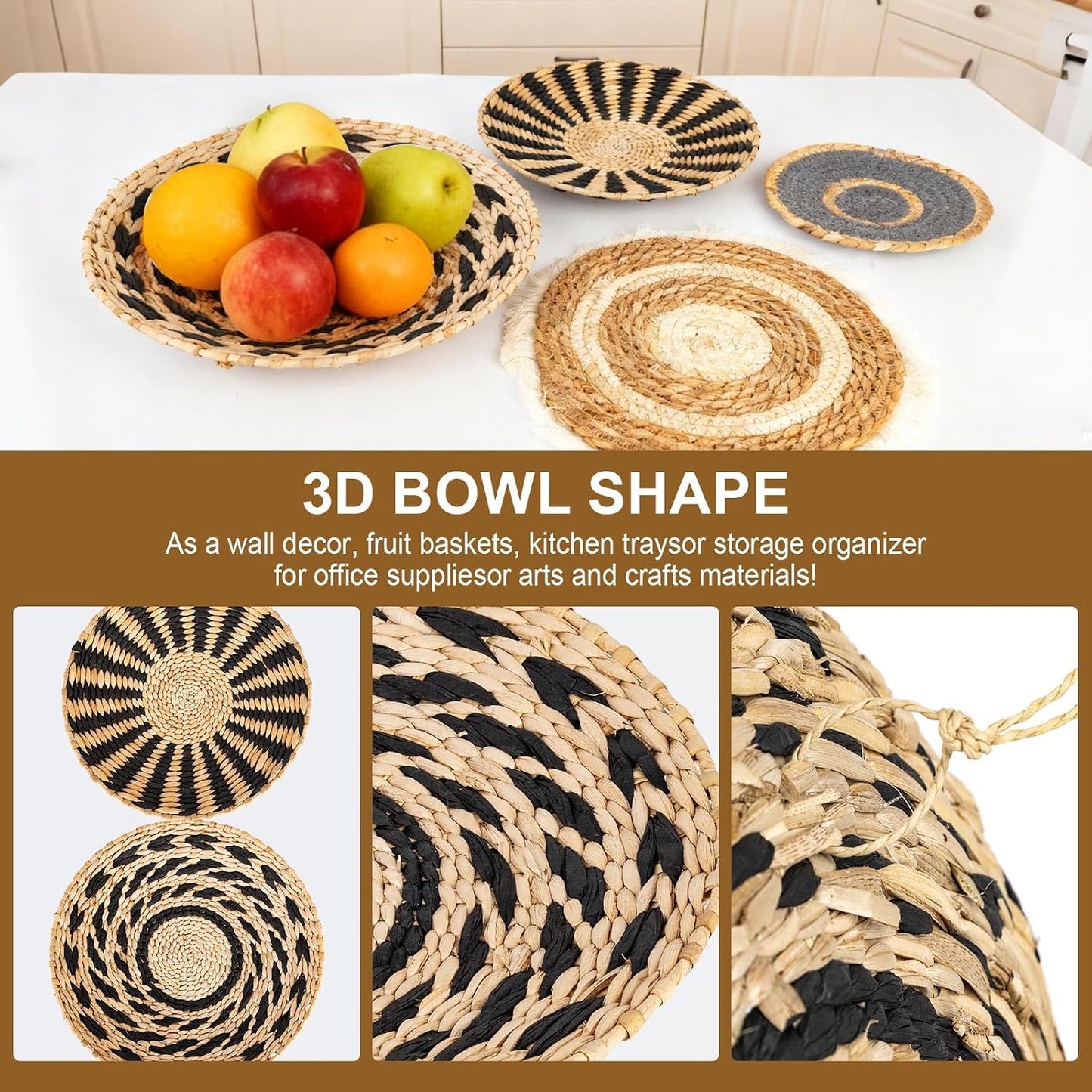 Boho Wall Basket Set / Set of 7