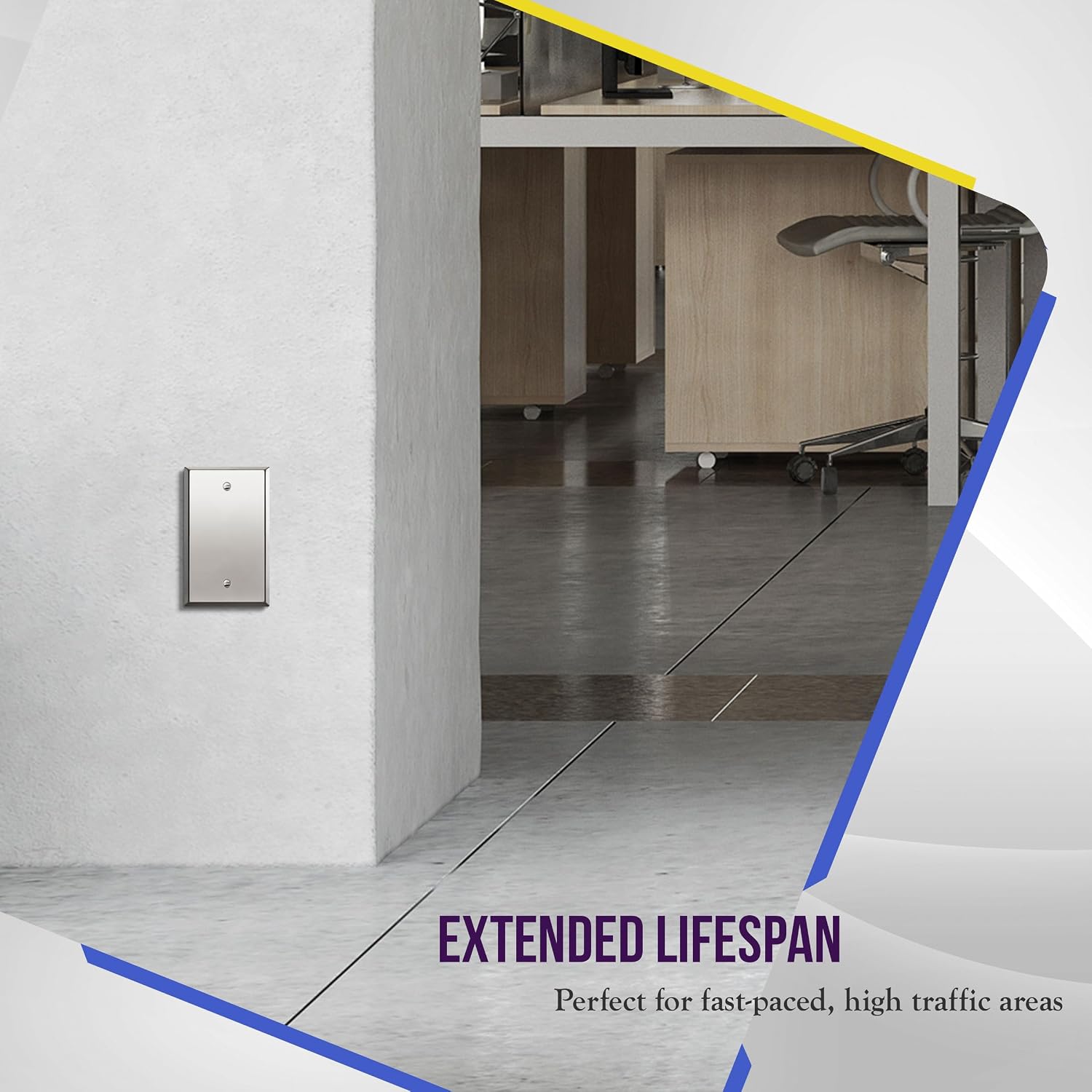 ENERLITES Blank Device Metal Wall Plate, Stainless Steel 201, Corrosion Resistant, Size 1-Gang 4.50" x 2.76"