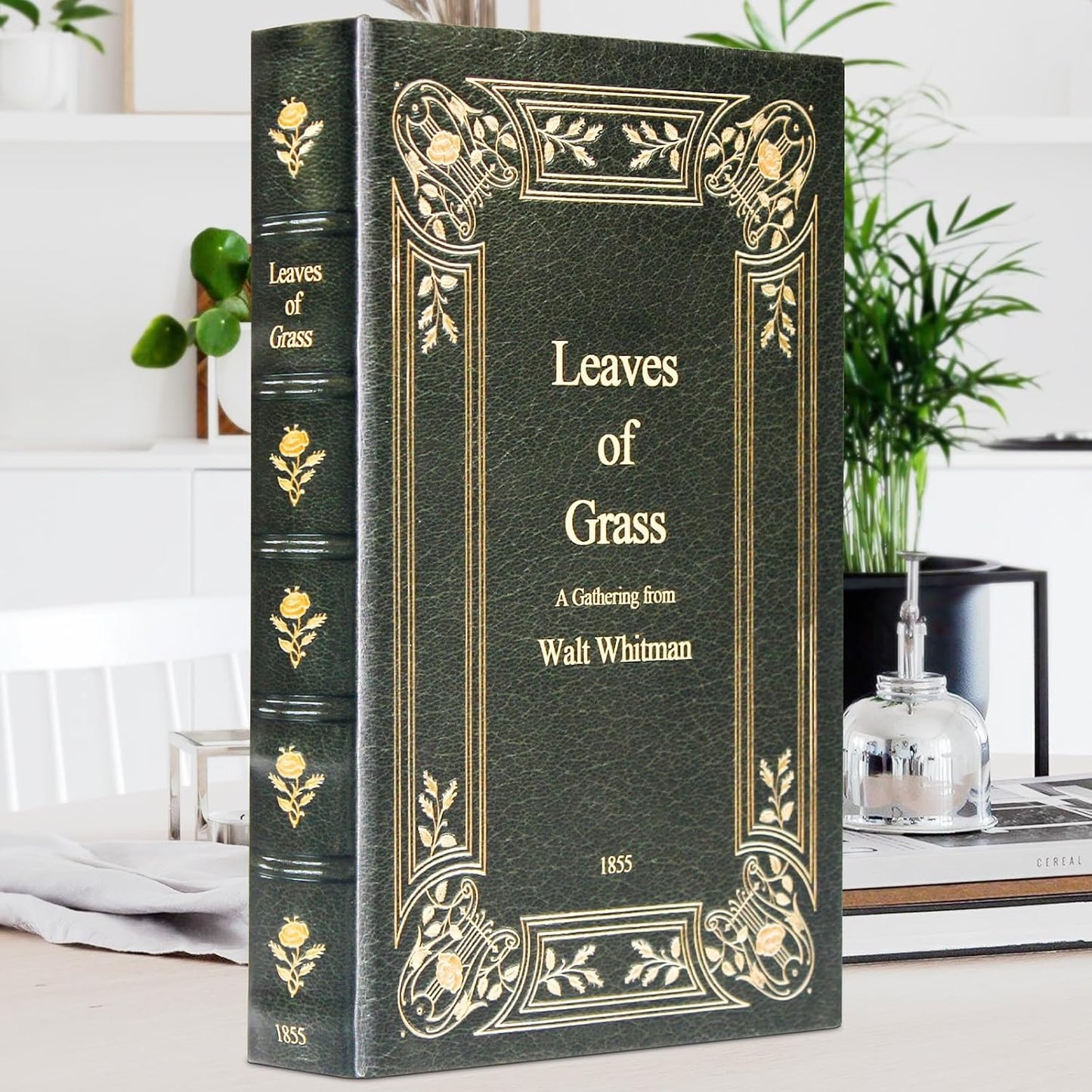 Fake Book Box Decorative Storage Box Faux Wood / Literary Works - Green