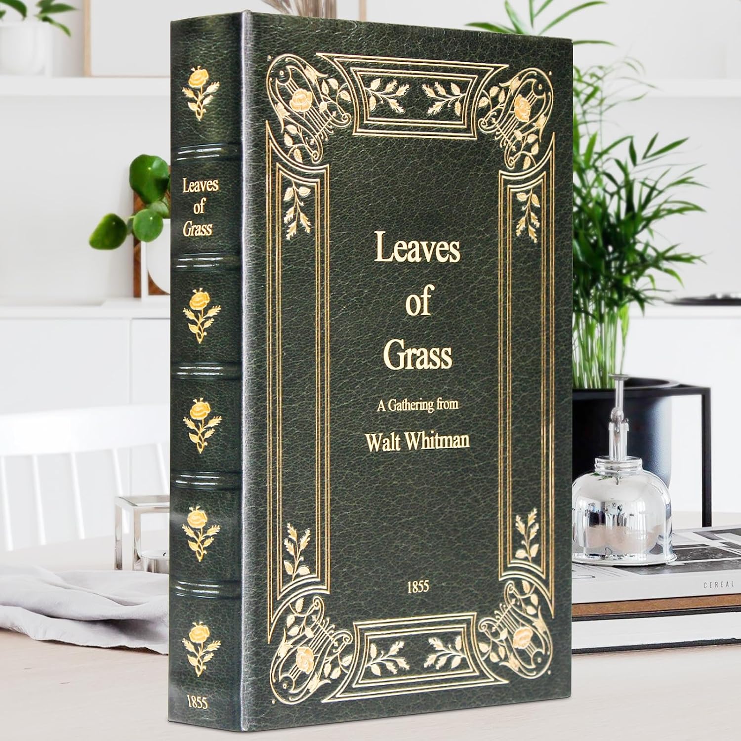 Fake Book Box Decorative Storage Box Faux Wood / Literary Works - Green