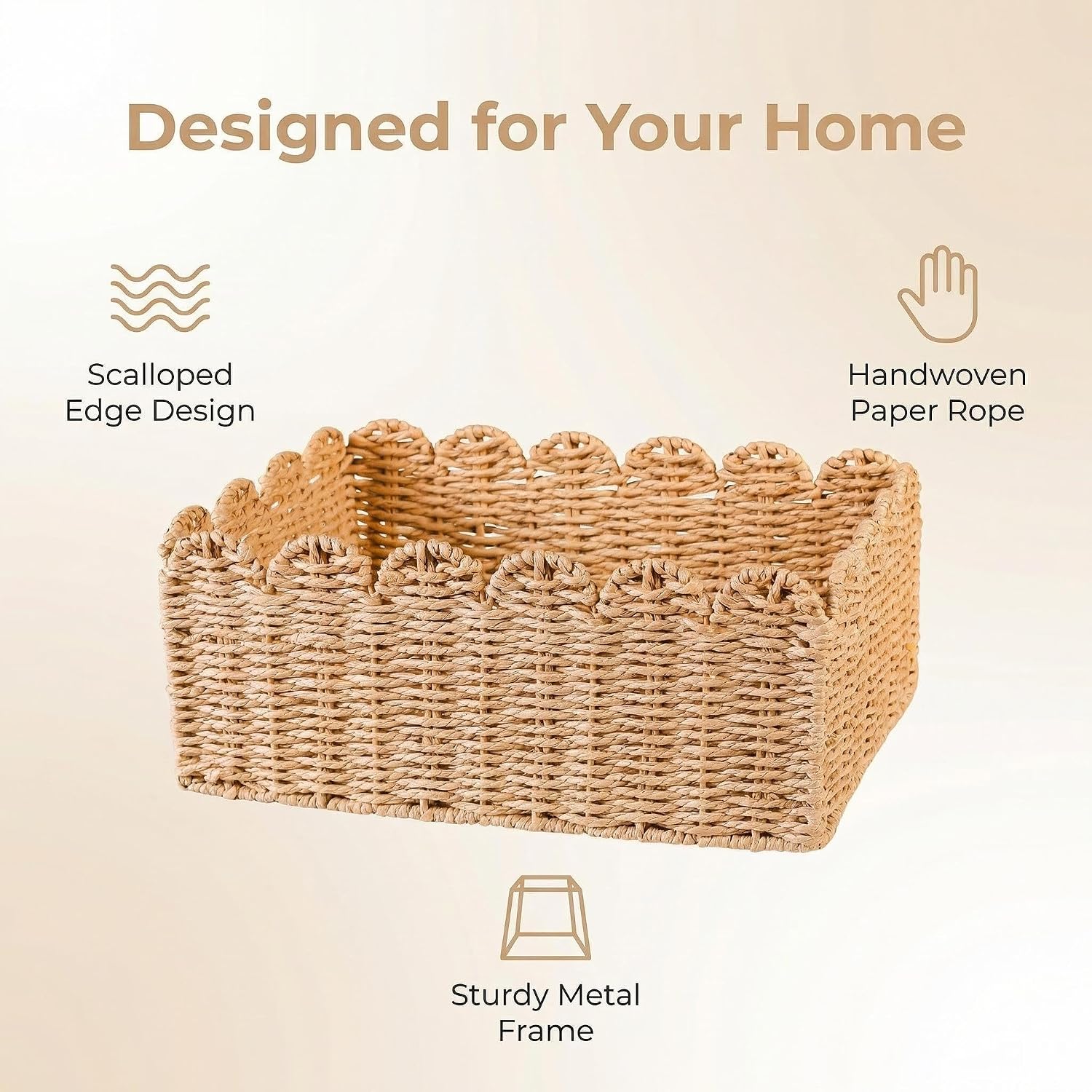 Scalloped Basket / Hand Woven Baskets / M