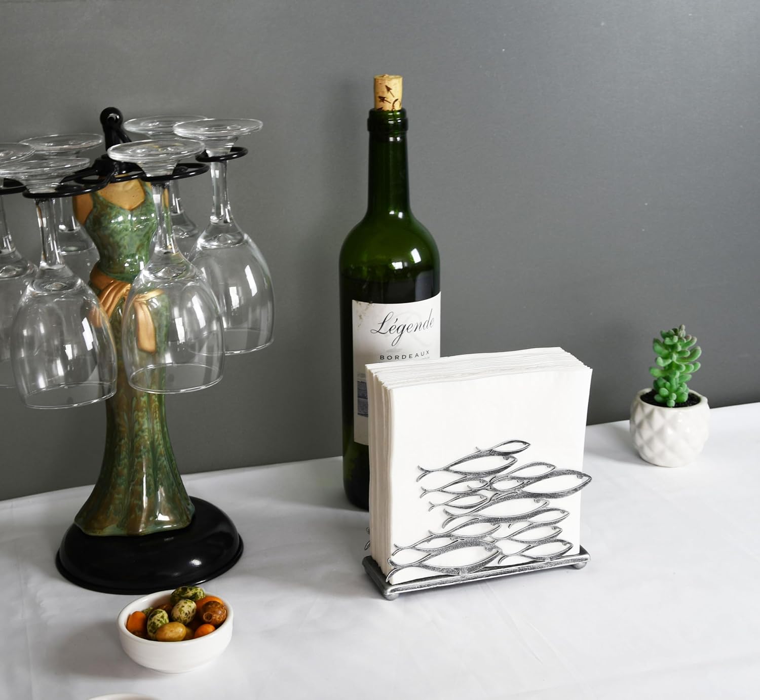 Fish Design Napkin Holder / Silver