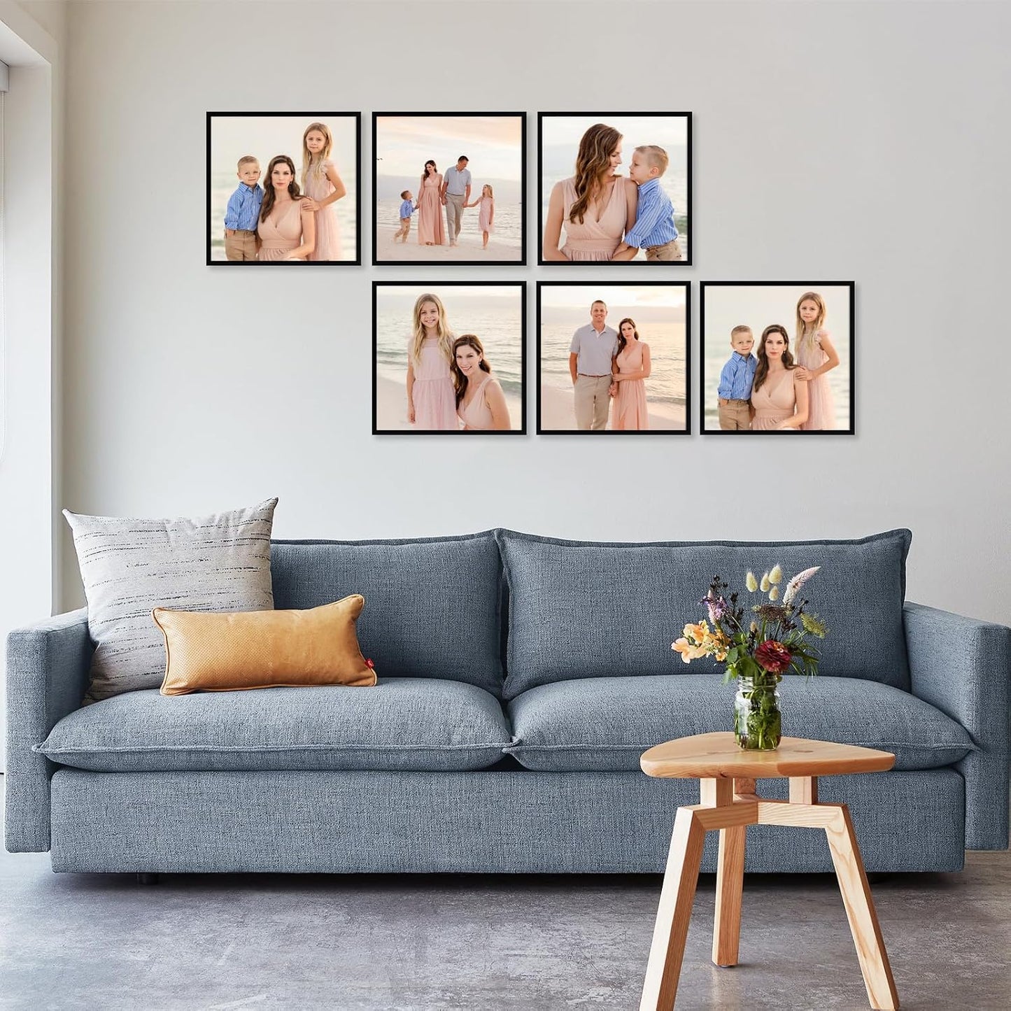 Giftgarden 16x16 Picture Frame Black, 16 by 16 Thin Square Poster Photo Frame for Wall Display, Single