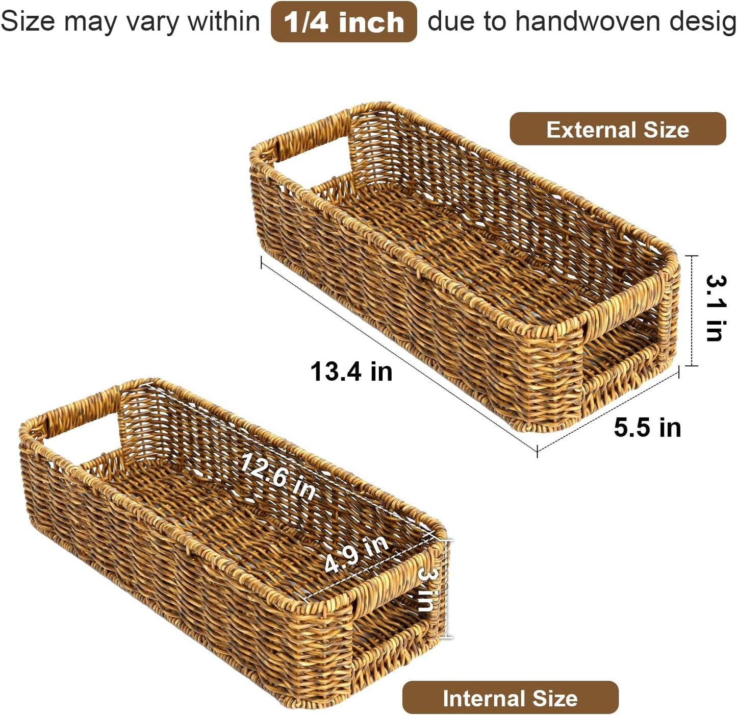 Resin Wicker Toilet Paper Basket / Small / Tan / Natural