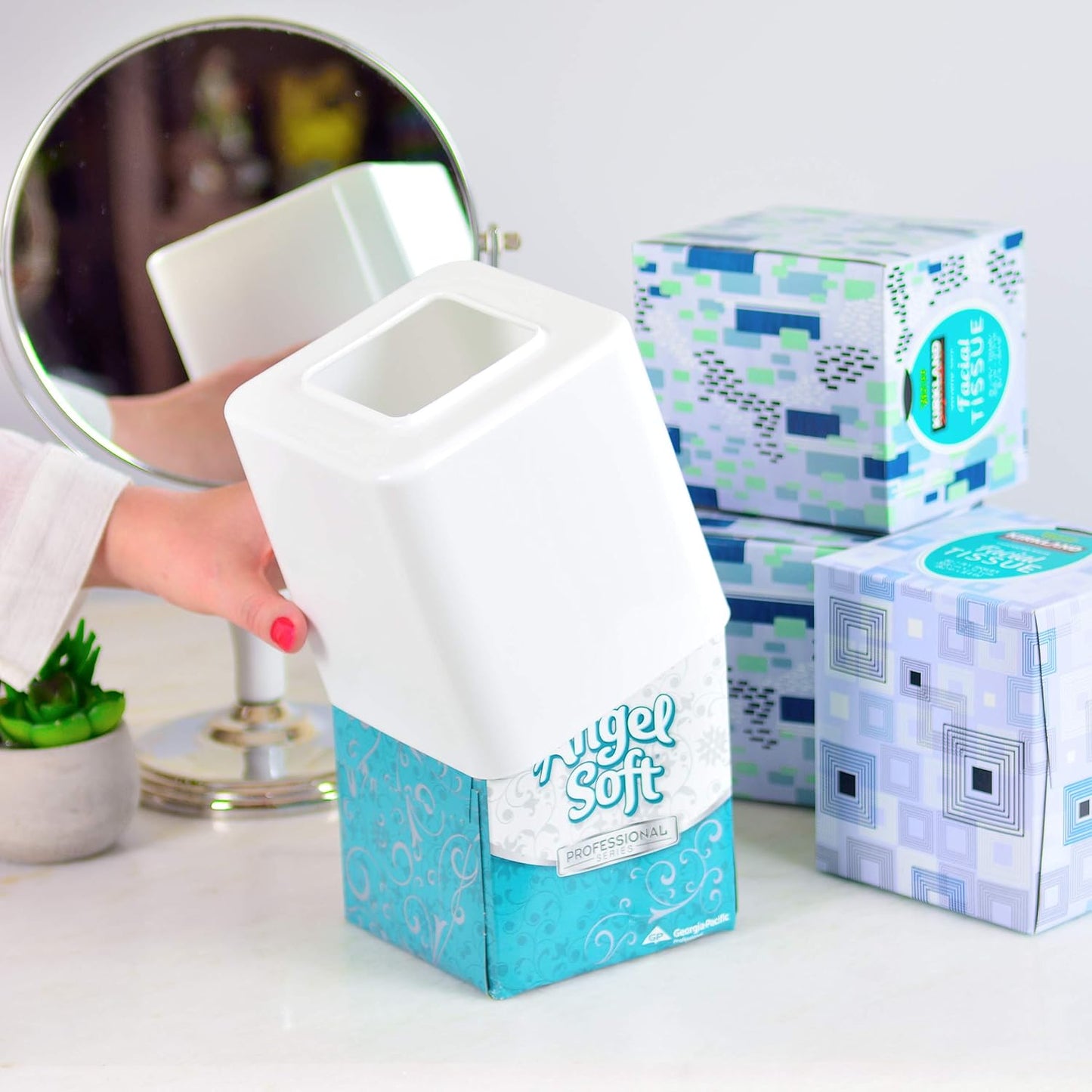 Tissue Box Covers / White / Set of 2
