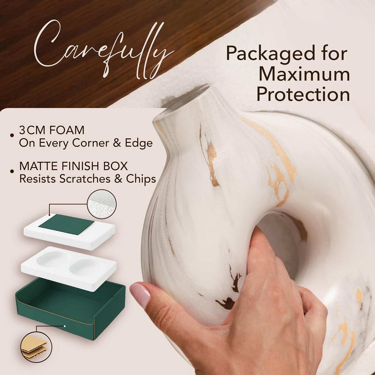 Modern Ceramic Donut Vase / White / Set of 2
