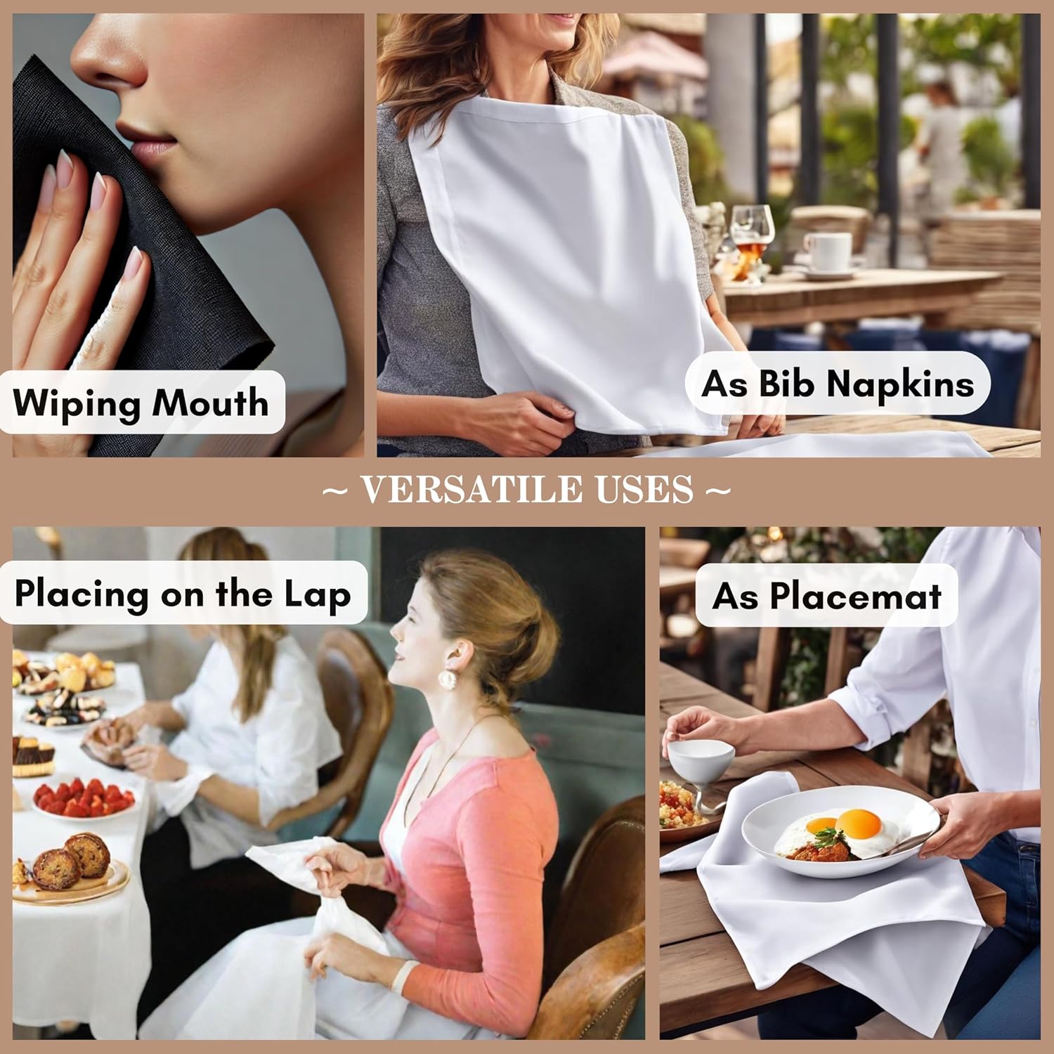Native Fab Cloth Napkins, Set of 12, 17" x 17", 100% Cotton, Washable & Reusable Fabric Linen, Table Decor for Dinner