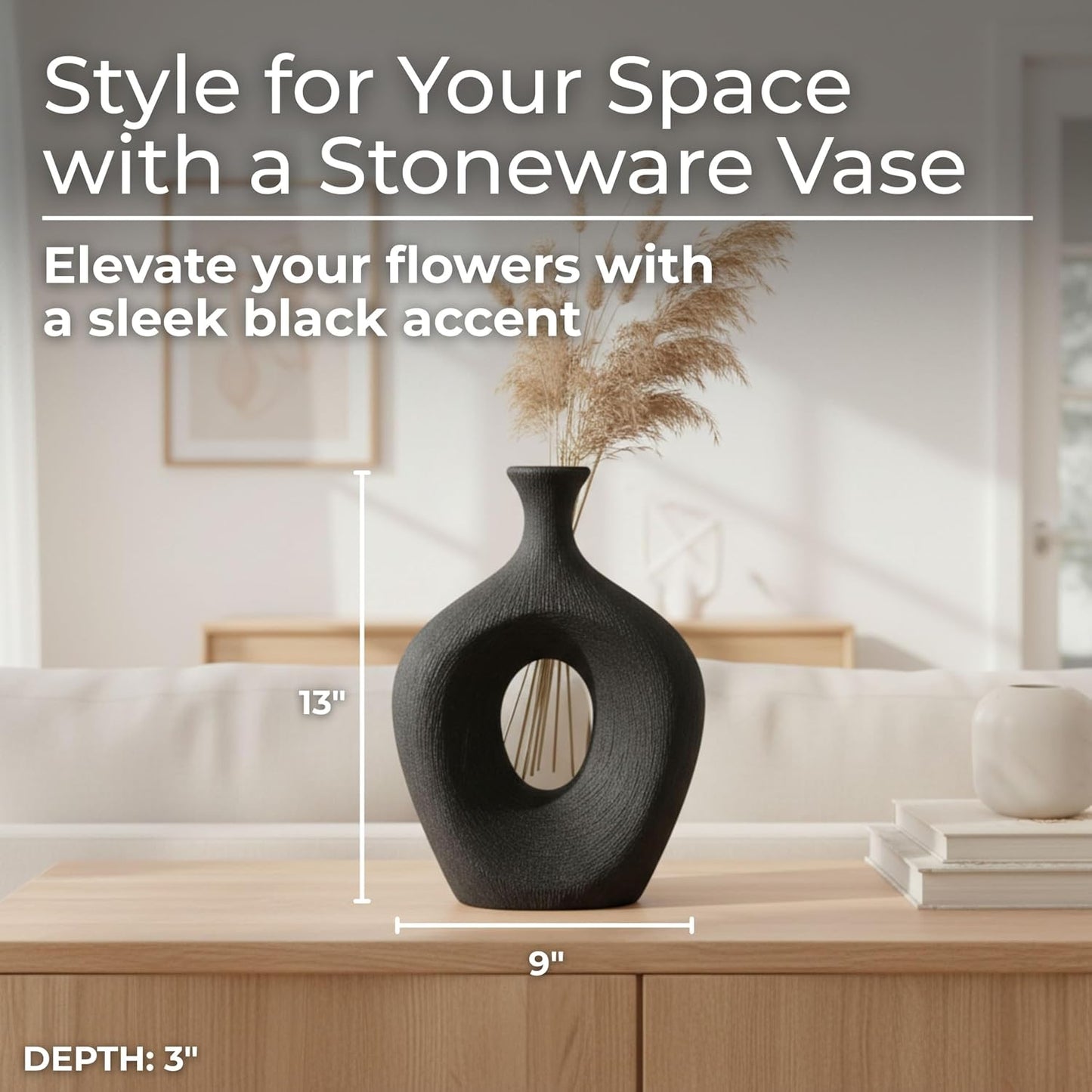 Modern Ceramic Vase / Black