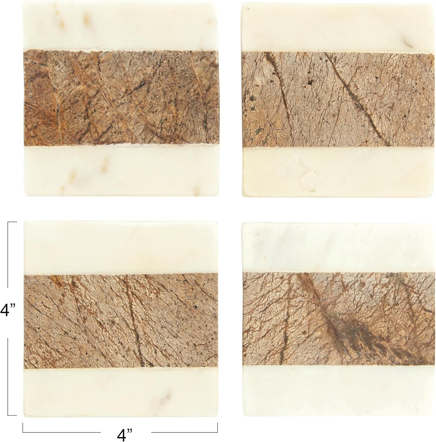 Square Marble Coasters / Set of 4