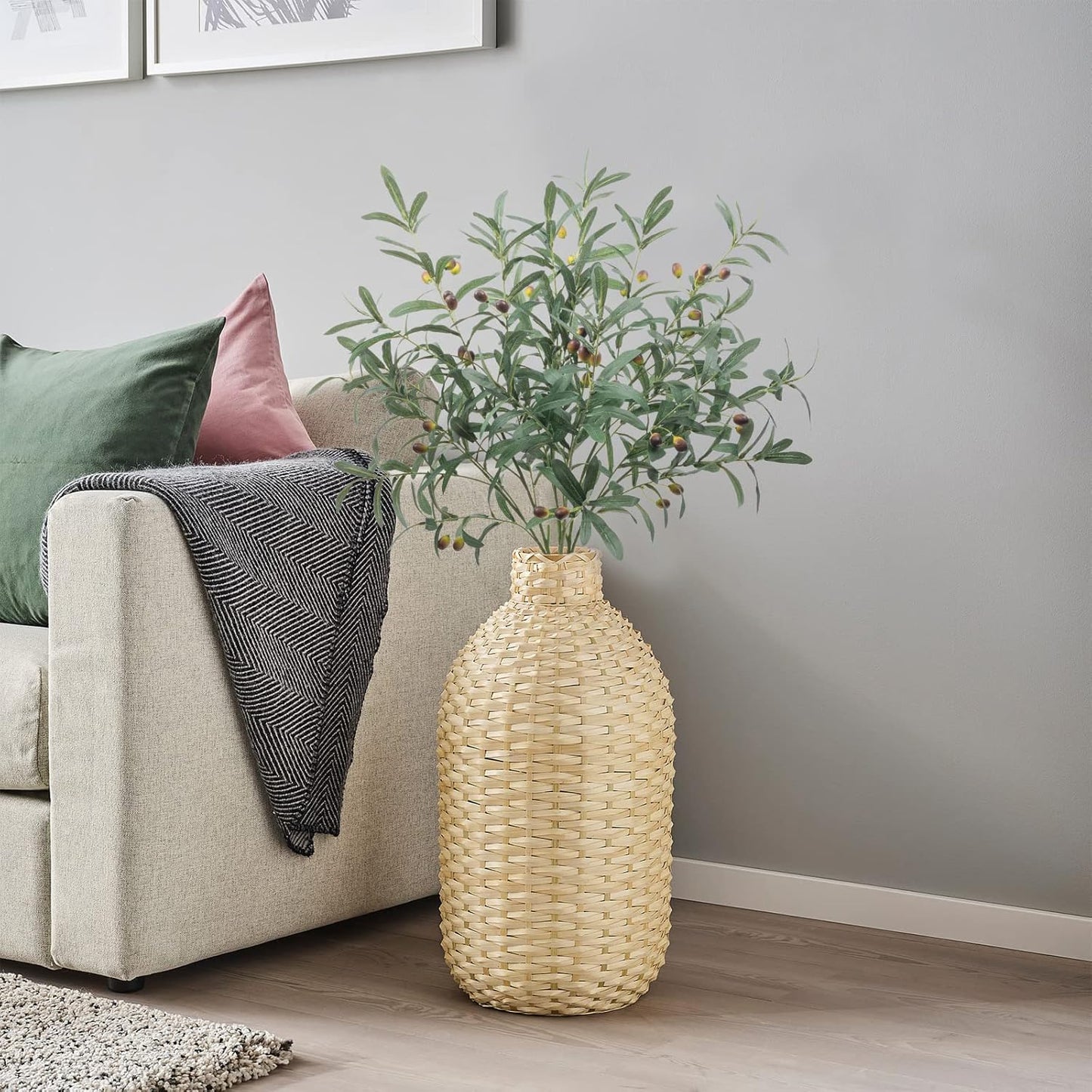 39" Fake Olive Tree Branches Olive Stems Large Tall Artificial Greenery Stems / 39" Tall / Set of 3