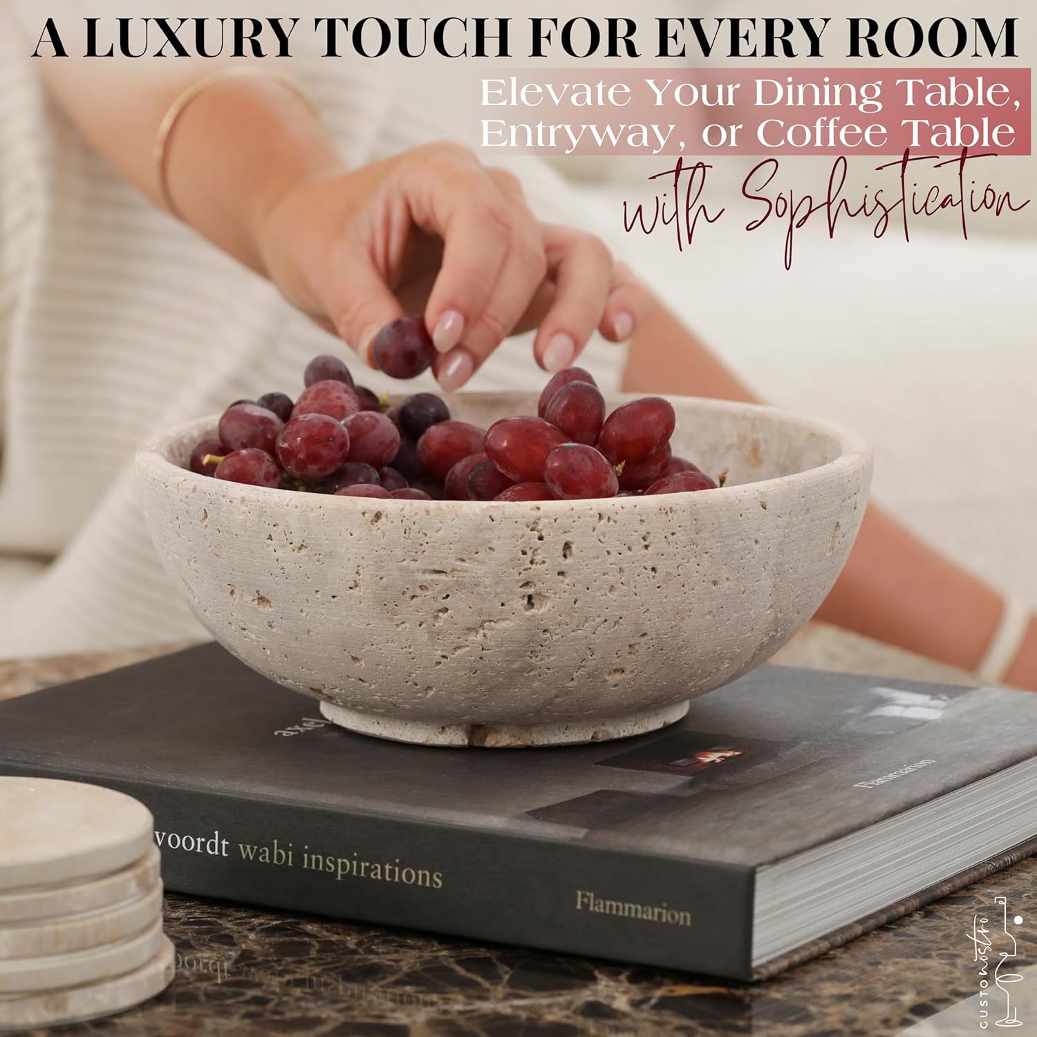 8" Decorative Bowl / Travertine