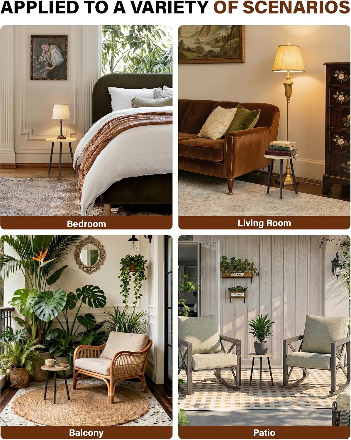 Plant Stand Indoor 2 Pack: Plant Table 14'' Wooden & Metel Plants Stool | Mid Century Modern Design for Bedroom/Living