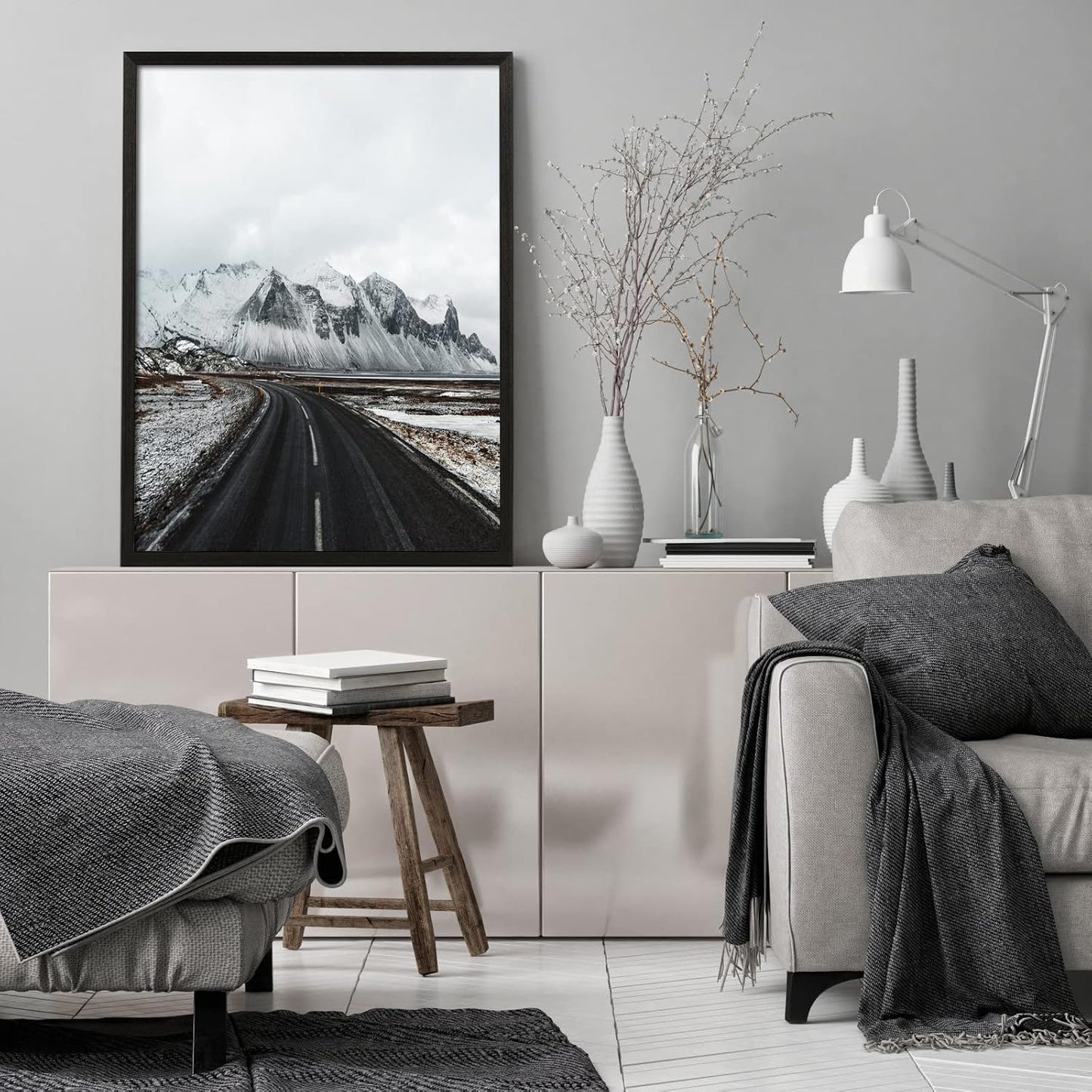 Yaetm 16x20 Frame Matted to 11x14 Set of 4, Solid Wood Black Picture Frame 16x20 for Photos, Posters & Art Prints, Wall