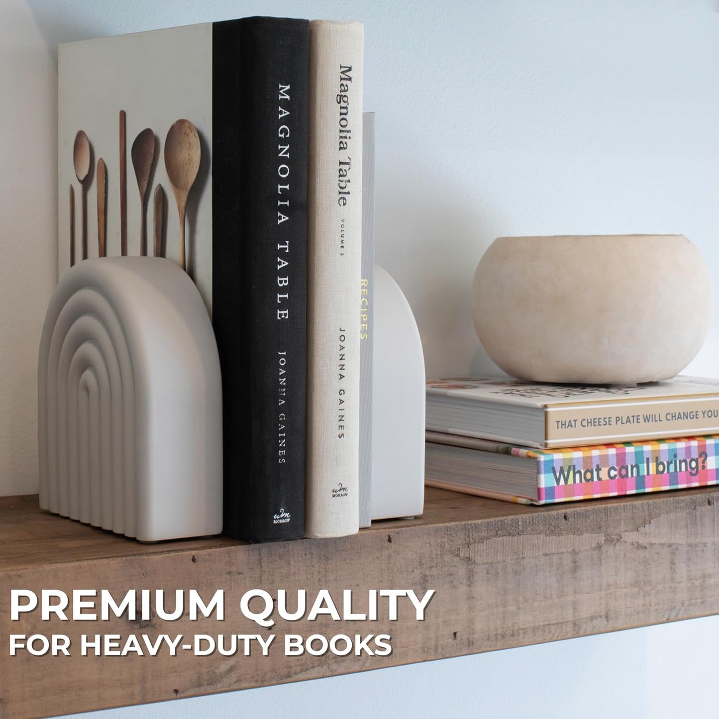 Aesthetic Book / Decorative Concrete Bookends for Heavy Books / Set of 2