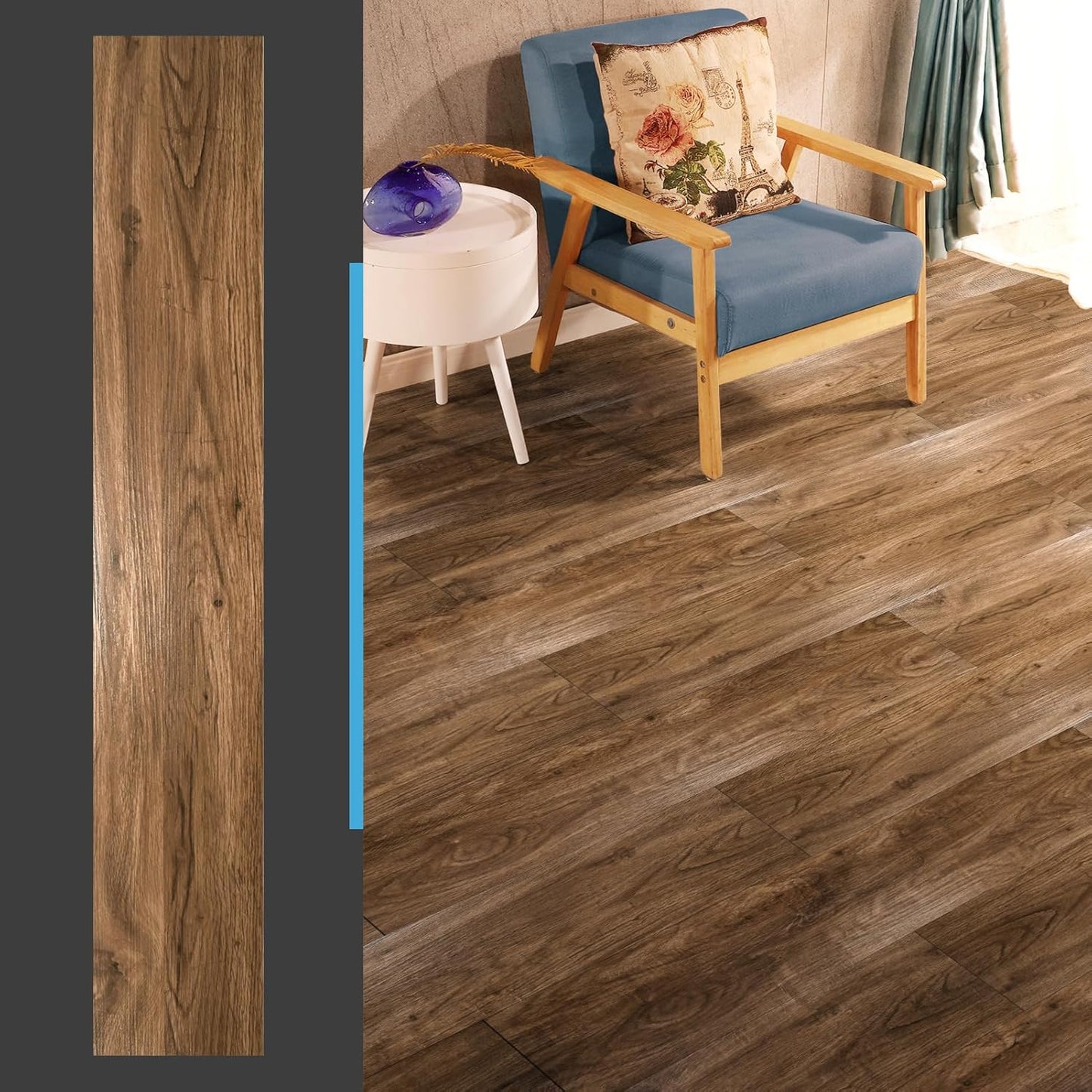 Adhesive and Waterproof Tile Sticker / Ashtree / 36 x 6 x 0.1 / Set of 12
