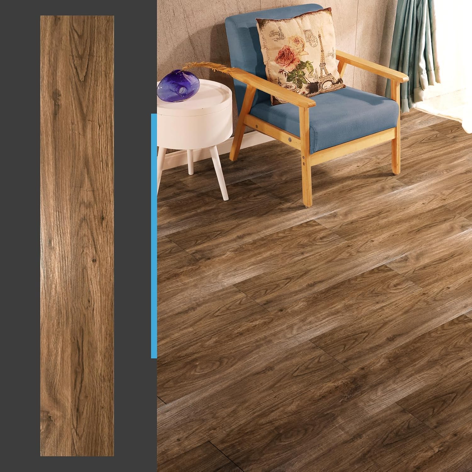 Adhesive and Waterproof Tile Sticker / Ashtree / 36 x 6 x 0.1 / Set of 12